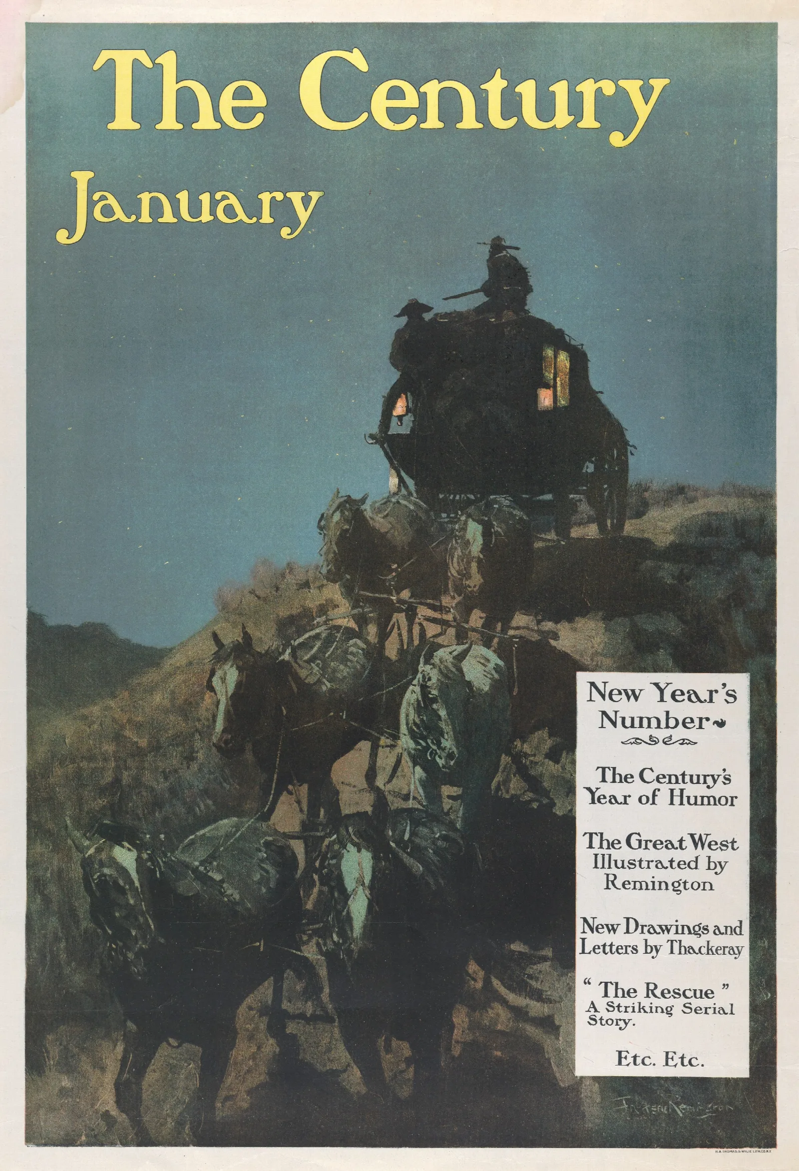 The Century New Years Number January Wall Art by Frederic Remington - Canvas Print
