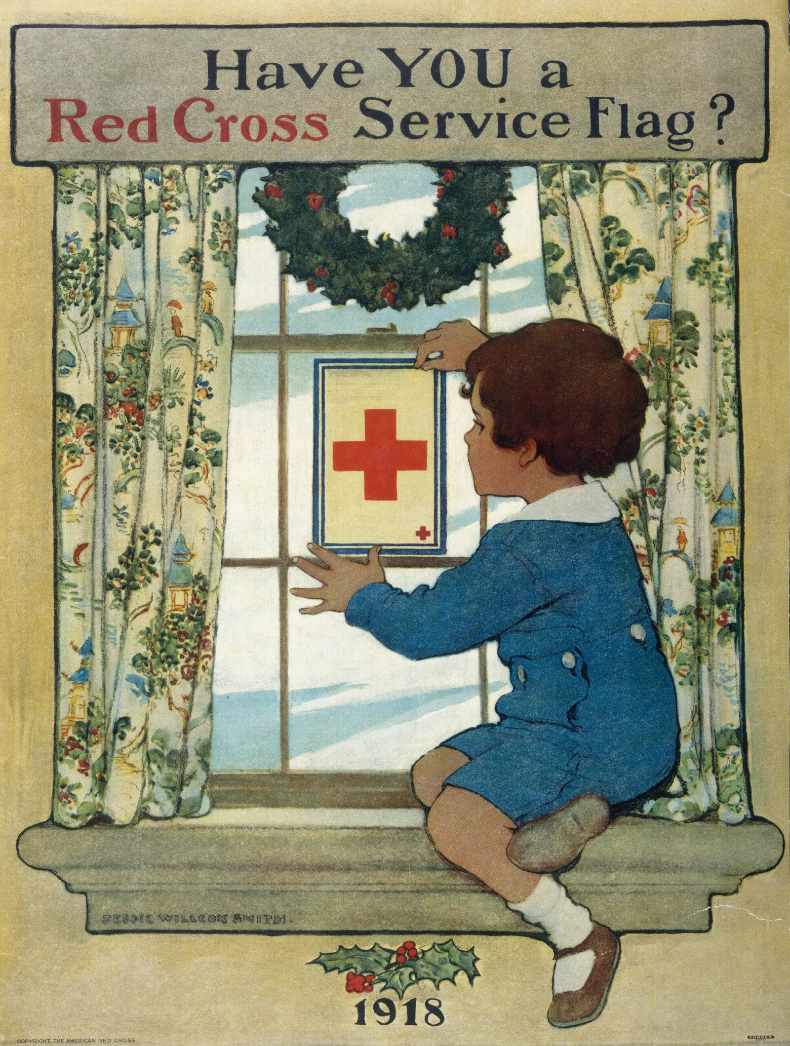 Have You A Red Cross Service Flag Wall Art by Jessie Willcox Smith - Canvas Print
