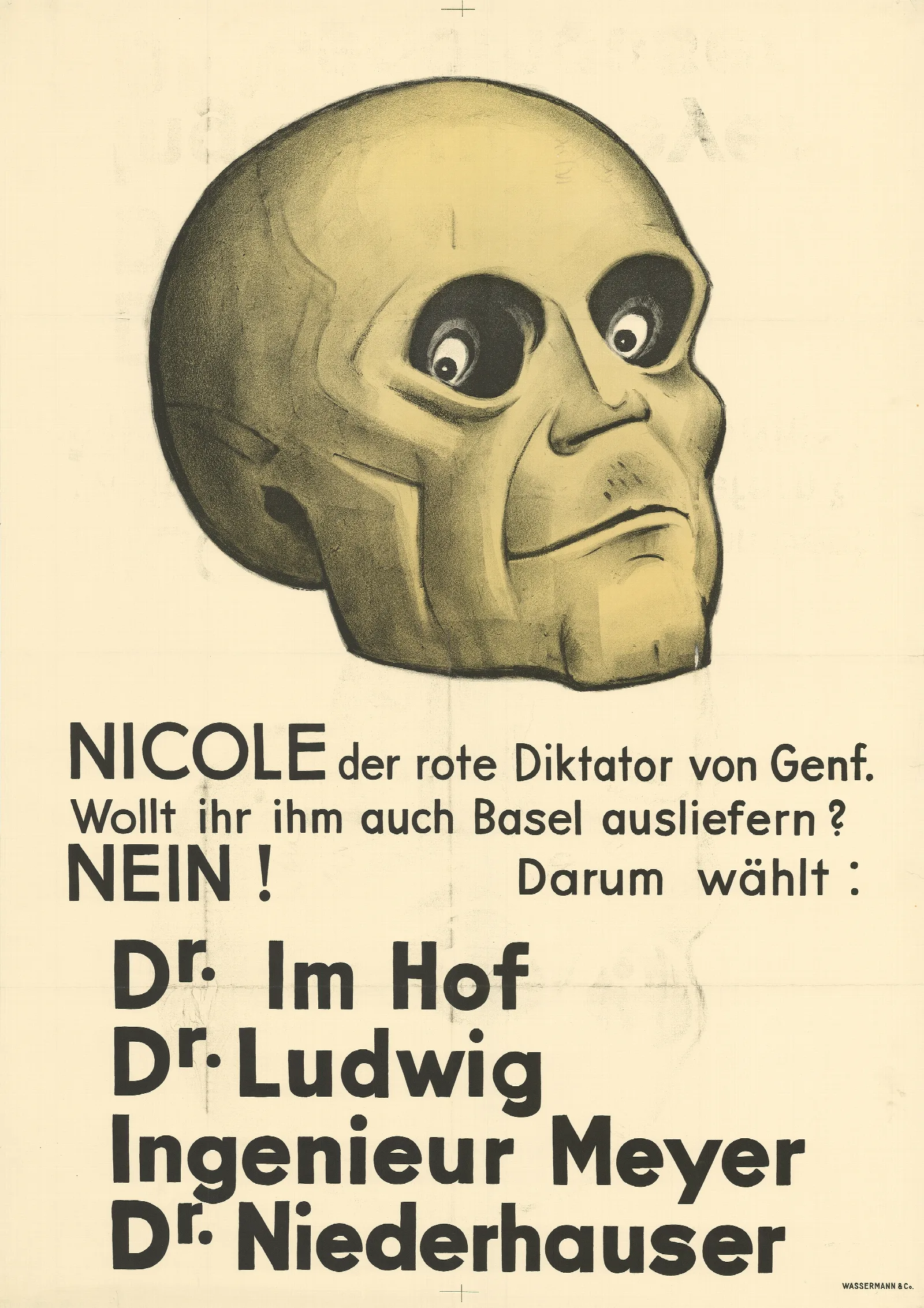 Nicole Der Rote Diktator Von Genf Wollt Ihr Ihm Auch Basel Ausliefern Wall Art by Otto Plattner - Canvas Print