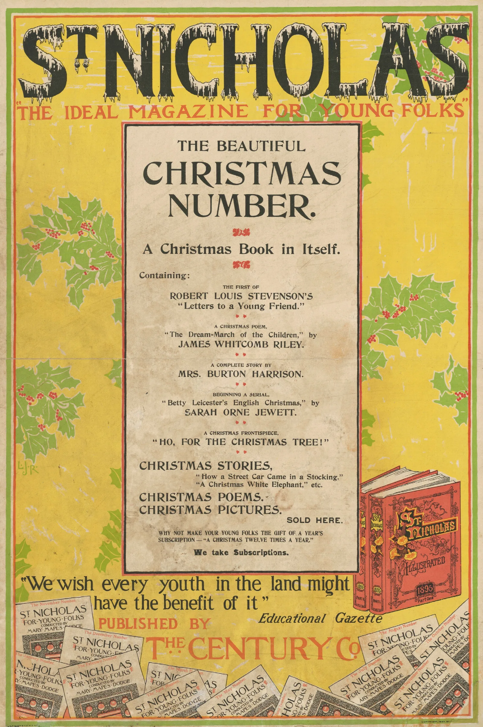 St Nicholas The Beautiful Christmas Number Published By The Century Co Wall Art by Louis Rhead - Canvas Print
