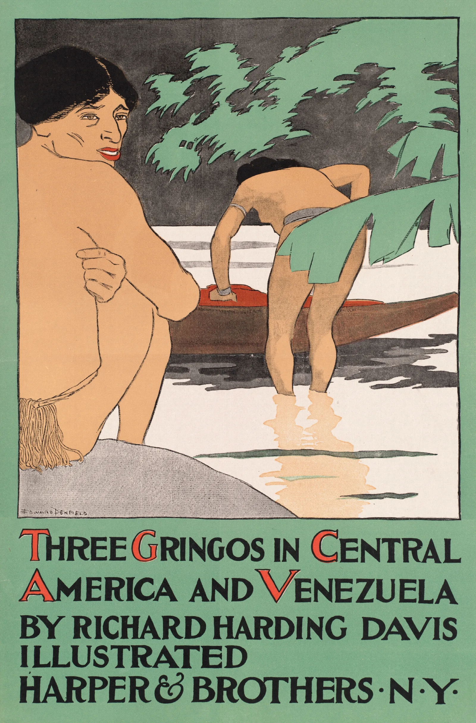Three Gringos In Central America Venezuela By Richard Harding Davis Wall Art by Edward Penfield - Canvas Print