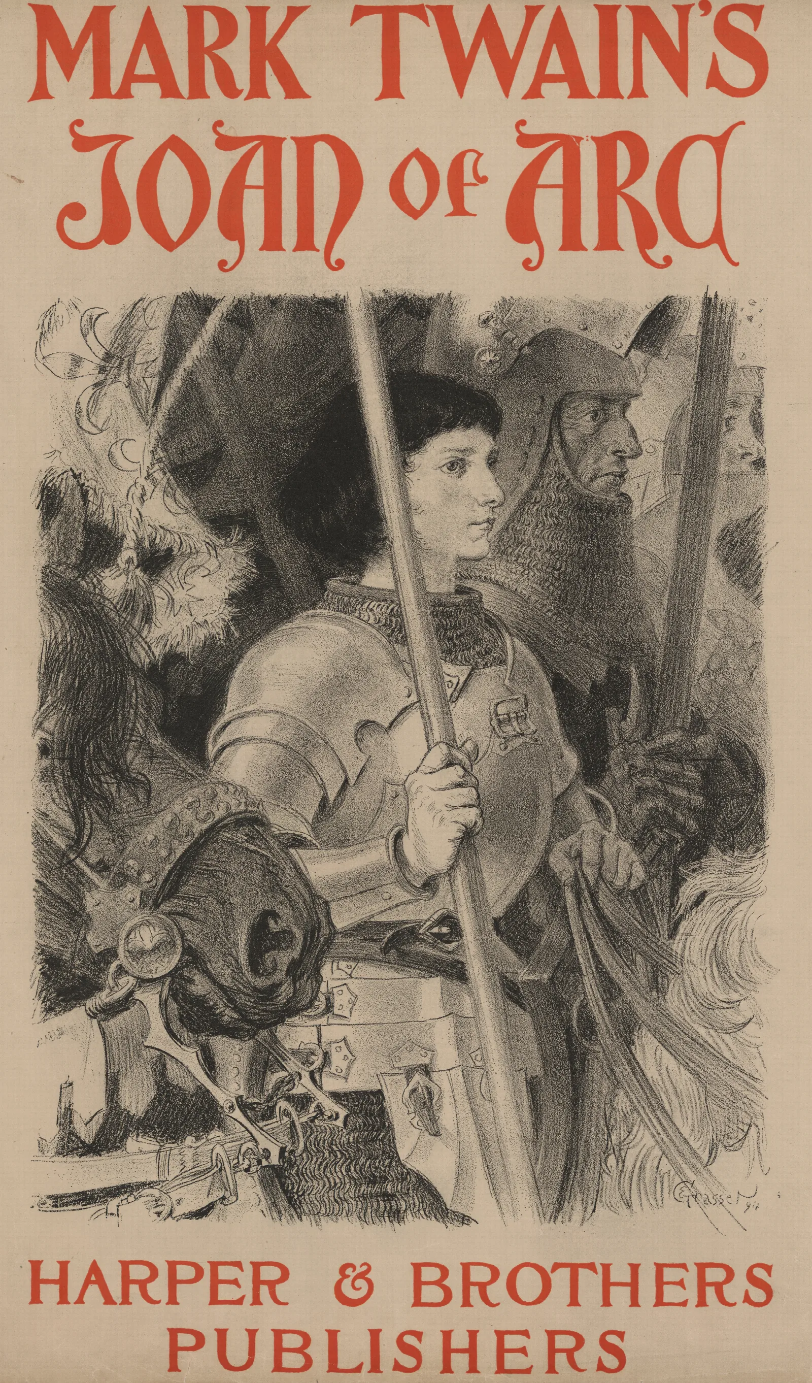 Mark Twains Joan Of Arc Wall Art by Eugène Grasset - Canvas Print