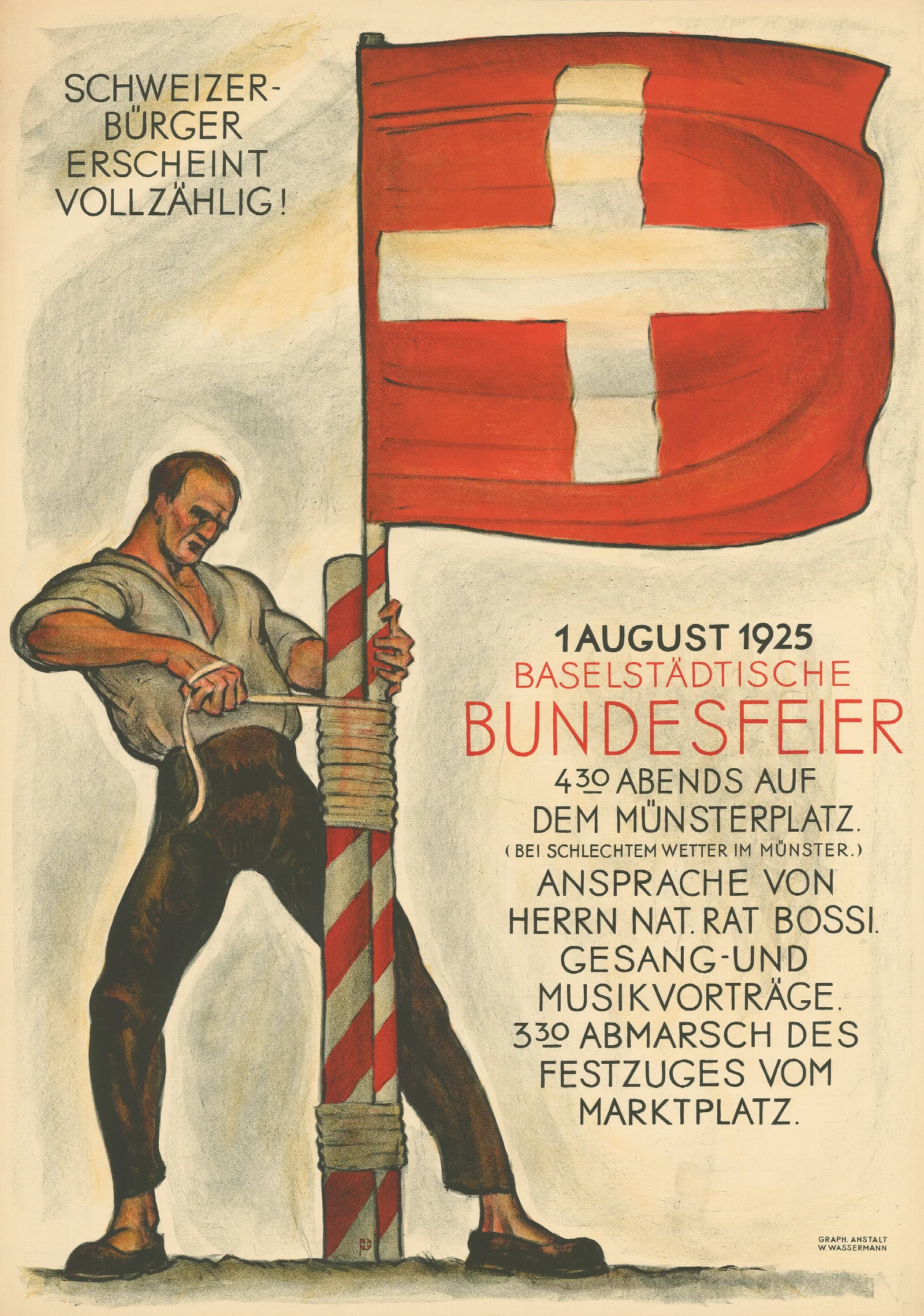 Bundesfeier 2 Wall Art by Otto Plattner - Canvas Print