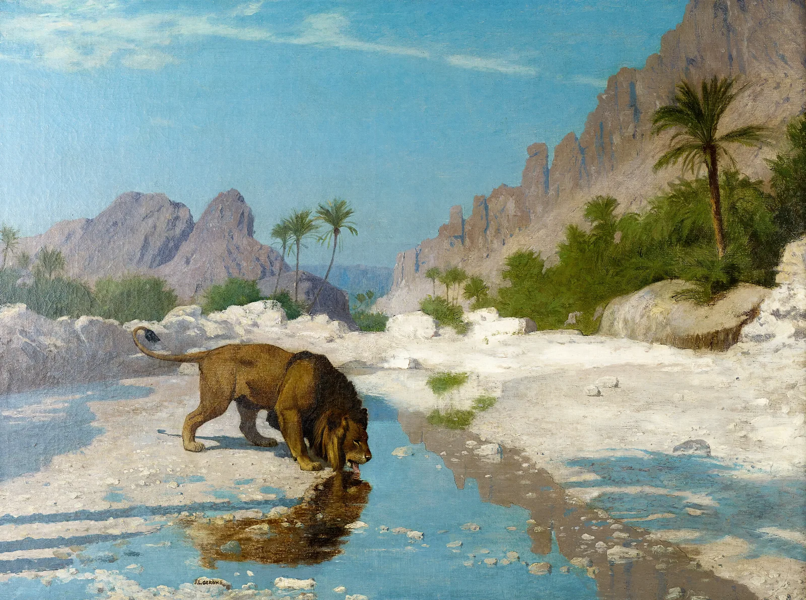 Lion In The Desert Wall Art by Jean-Léon Gérôme - Canvas Print