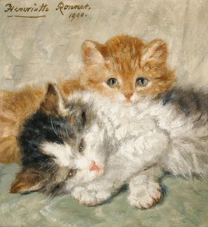 Sleepy Kittens Wall Art by Henriëtte Ronner-Knip - Canvas Print