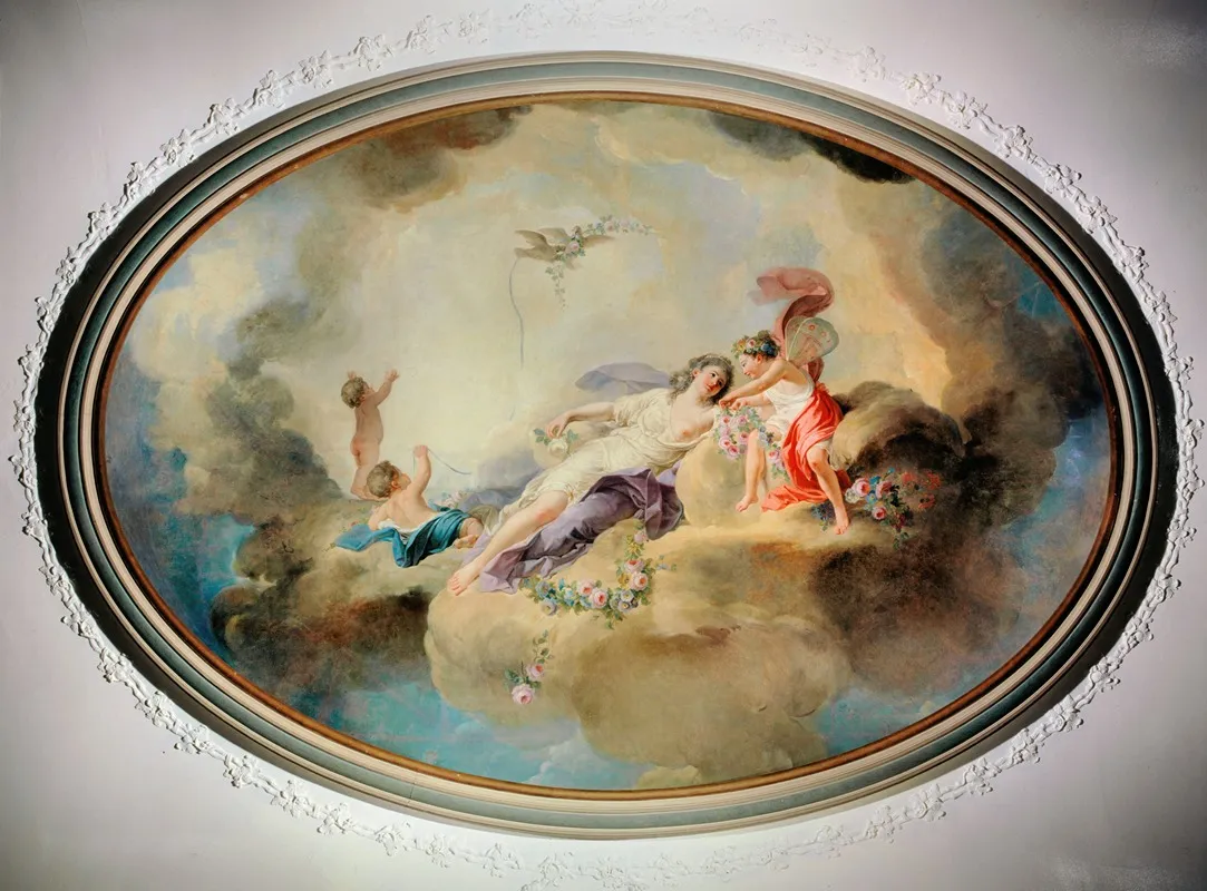 Le Triomphe De Flore Wall Art by Louis-Jean-François Lagrenée - Canvas Print