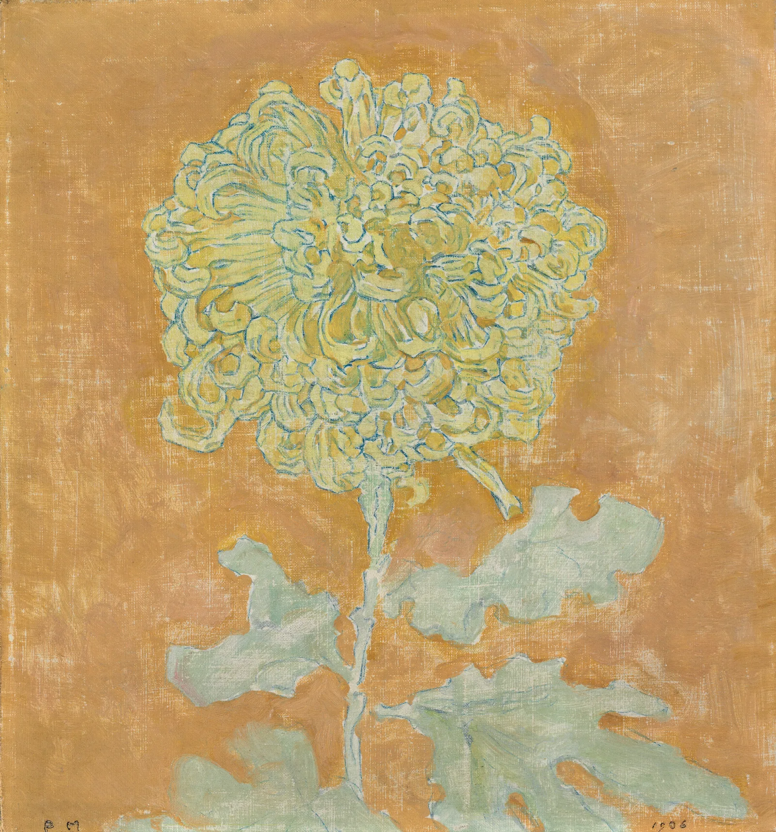 Chrysanthemum 4 Wall Art by Piet Mondrian - Canvas Print