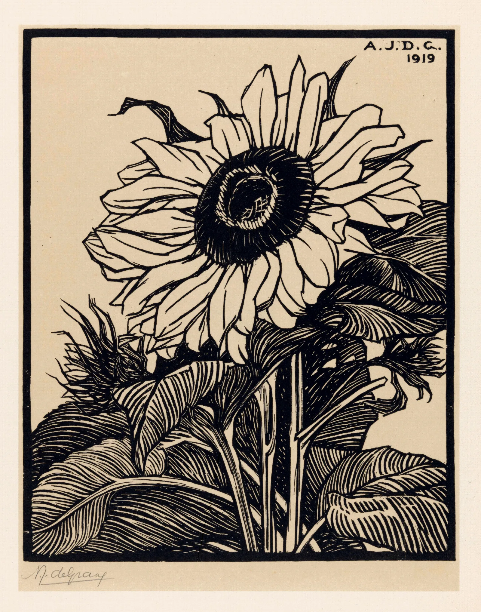 Zonnebloem 3 Wall Art by Julie de Graag - Canvas Print