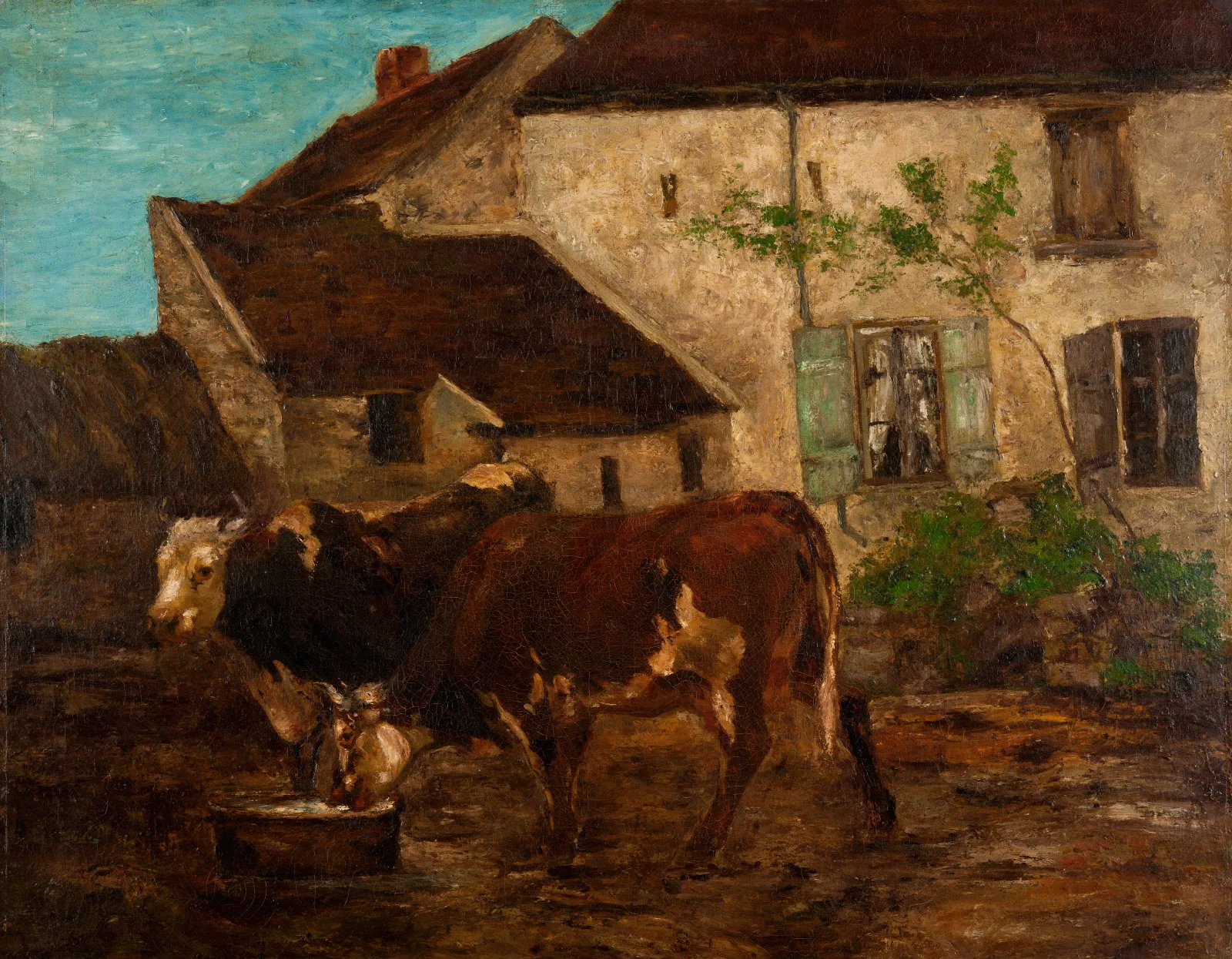 At The Water Trough 2 Wall Art by Gustave Courbet - Canvas Print