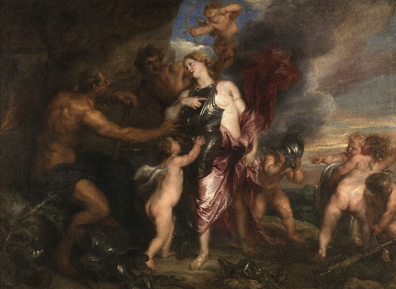 Thetis Receives The New Armour For Achilles In Vulcans Forge Wall Art by Anthony van Dyck - Canvas Print