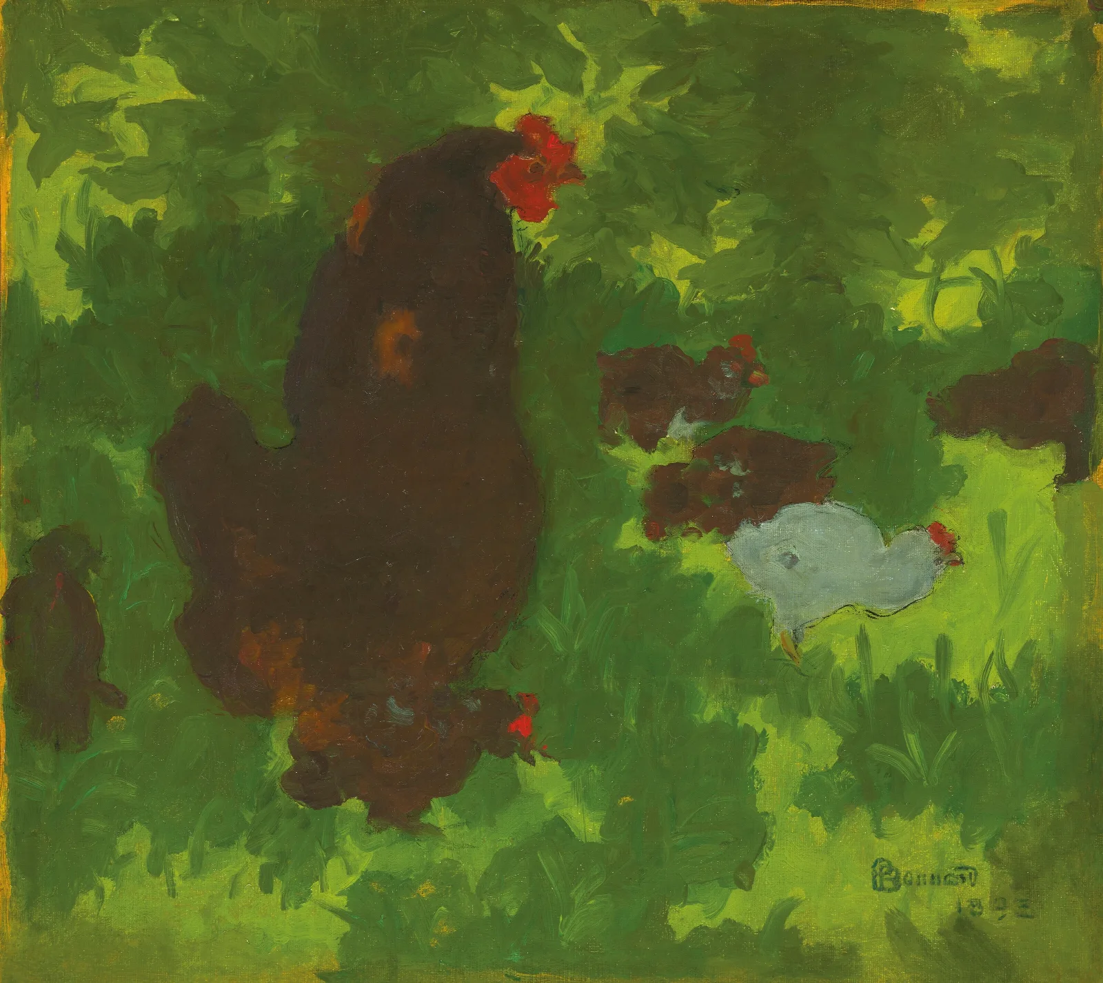 Poule Et Poussins Wall Art by Pierre Bonnard - Canvas Print