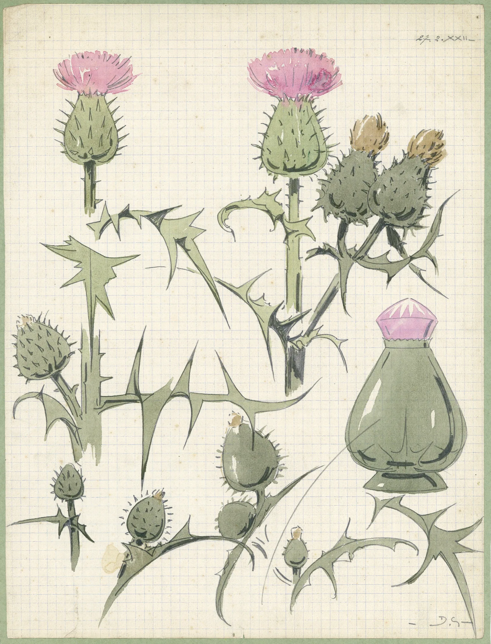 Distel 2de Soort 10 Wall Art by Alfred Ost - Canvas Print