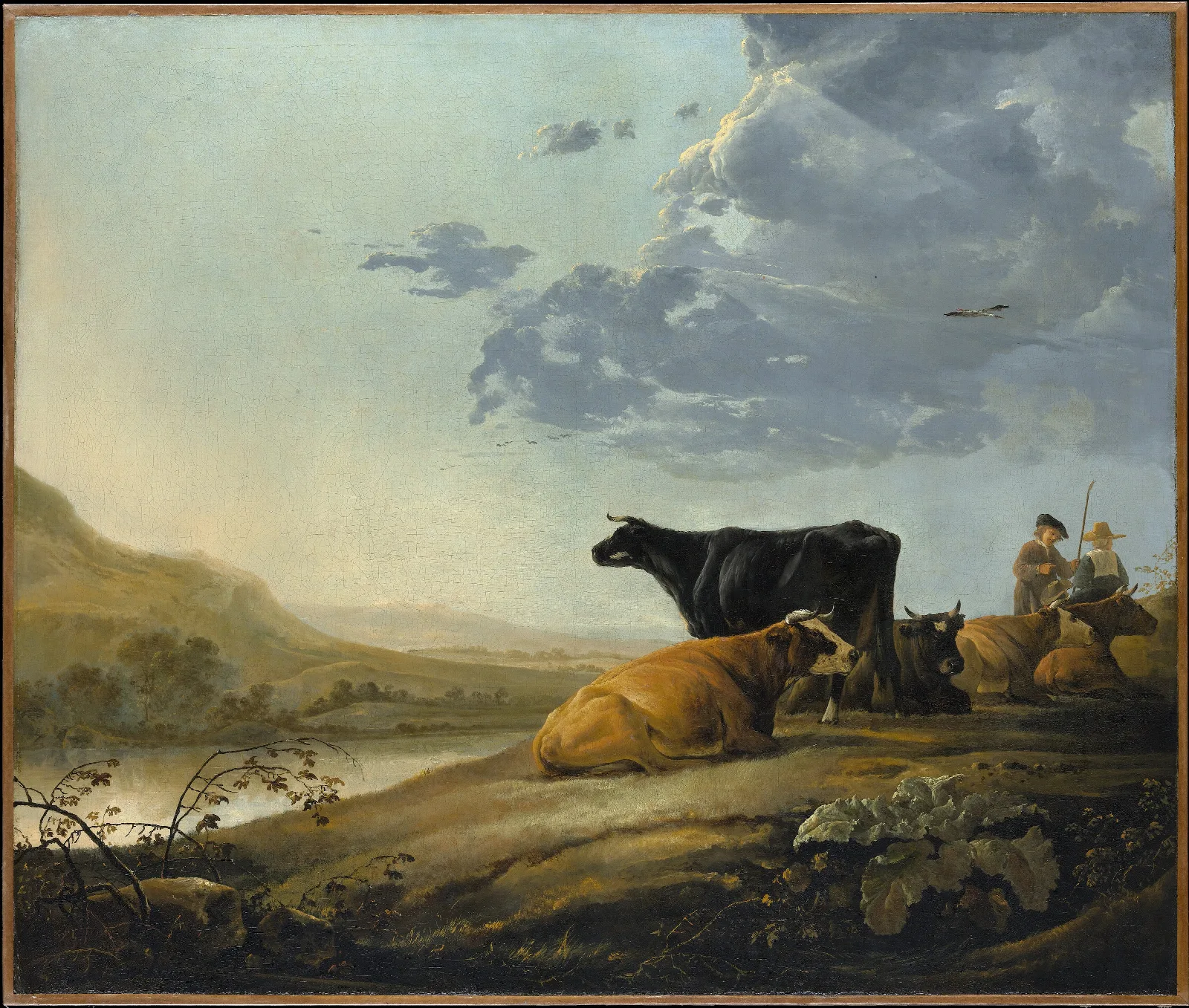 Young Herdsmen With Cows Wall Art by Aelbert Cuyp - Canvas Print