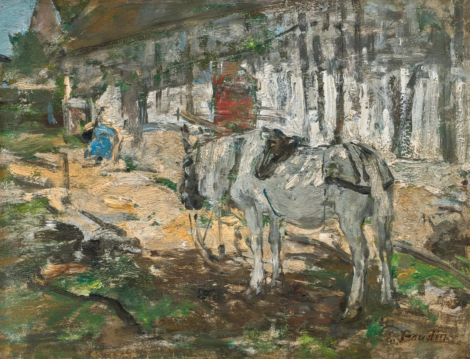 Cheval Normand Wall Art by Eugène Boudin - Canvas Print