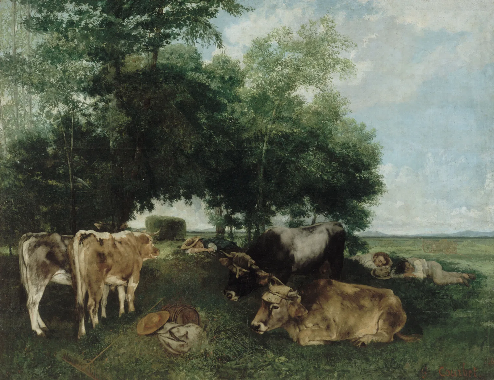 La Sieste Pendant La Saison Des Foins Wall Art by Gustave Courbet - Canvas Print