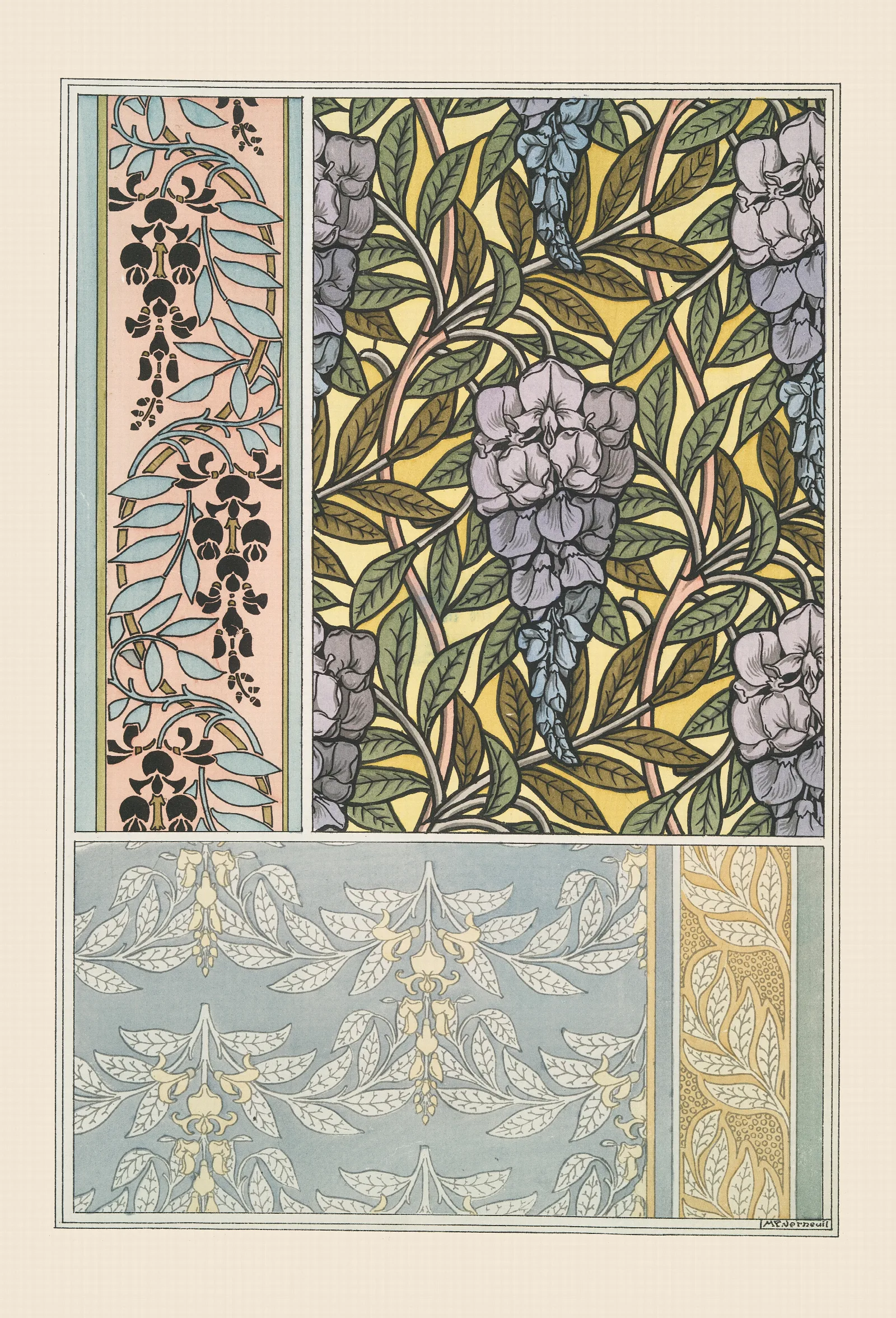 Glycine 2 Wall Art by Maurice Pillard Verneuil - Canvas Print