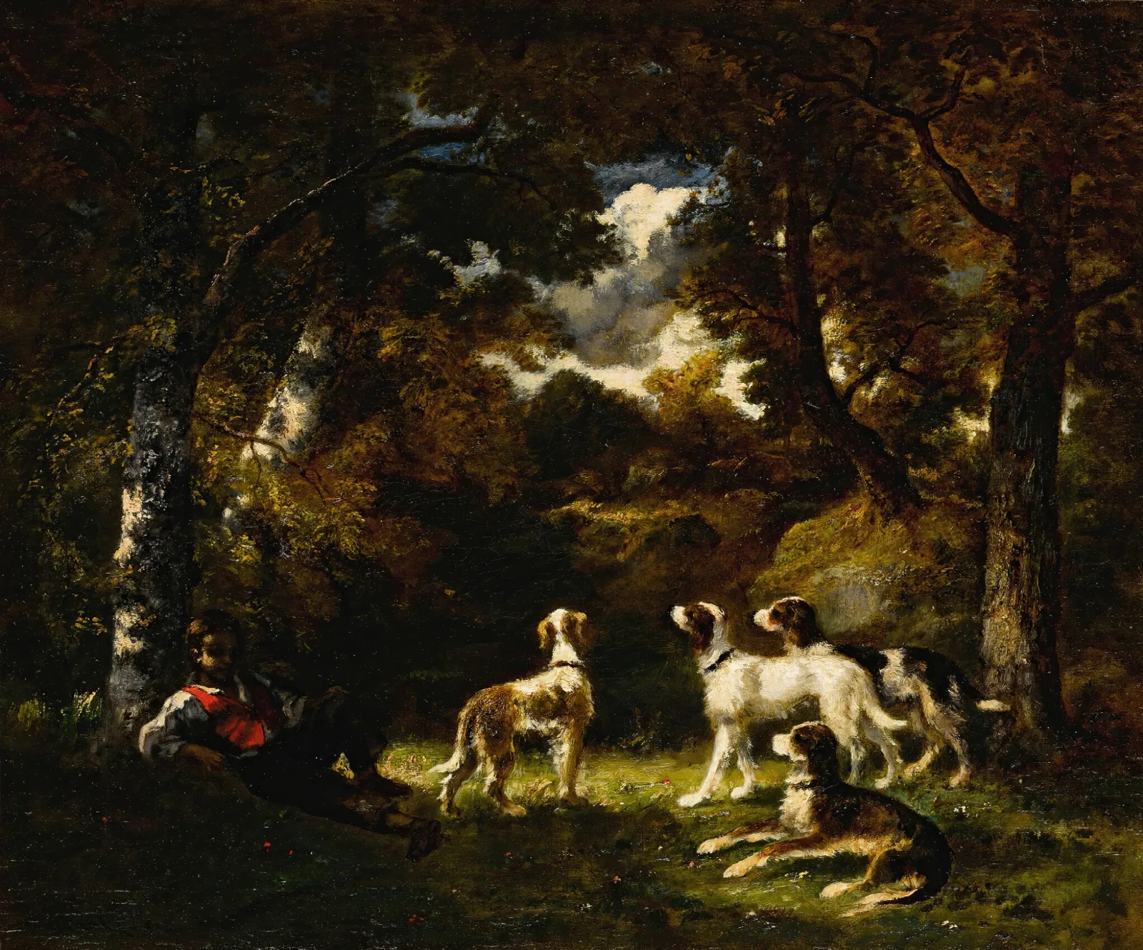 Rest From The Hunt Wall Art by Narcisse-Virgile Diaz de La Peña - Canvas Print