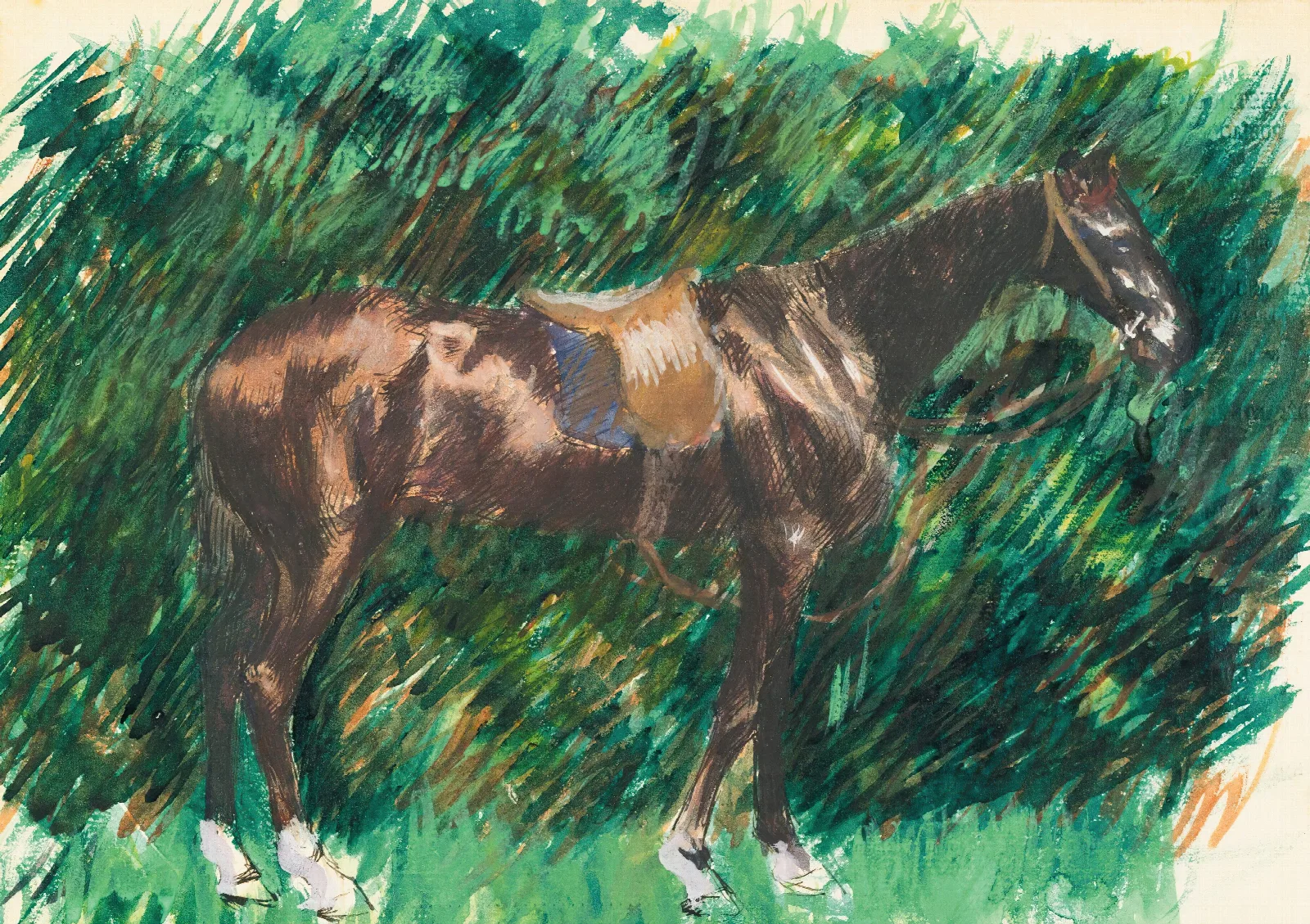 Un Cheval Wall Art by Pierre-Auguste Renoir - Canvas Print