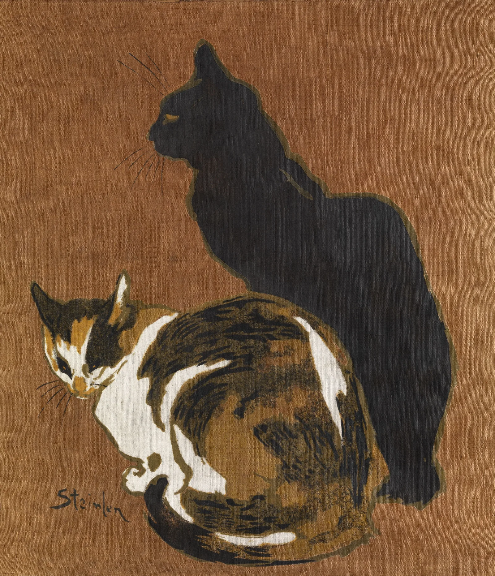 Two Cats Wall Art by Théophile Alexandre Steinlen - Canvas Print