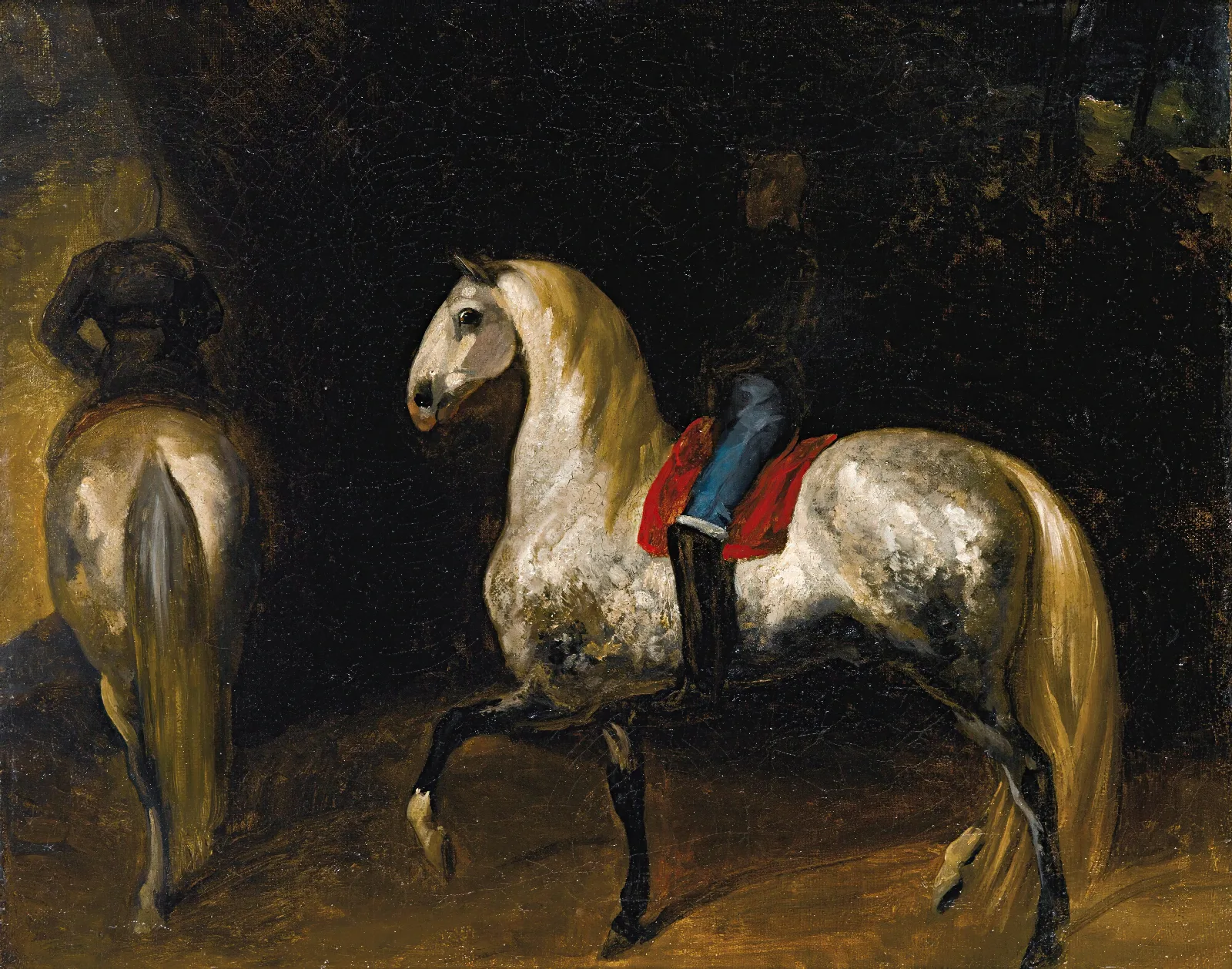 Chevaux Gris Pommele Wall Art by Théodore Géricault - Canvas Print