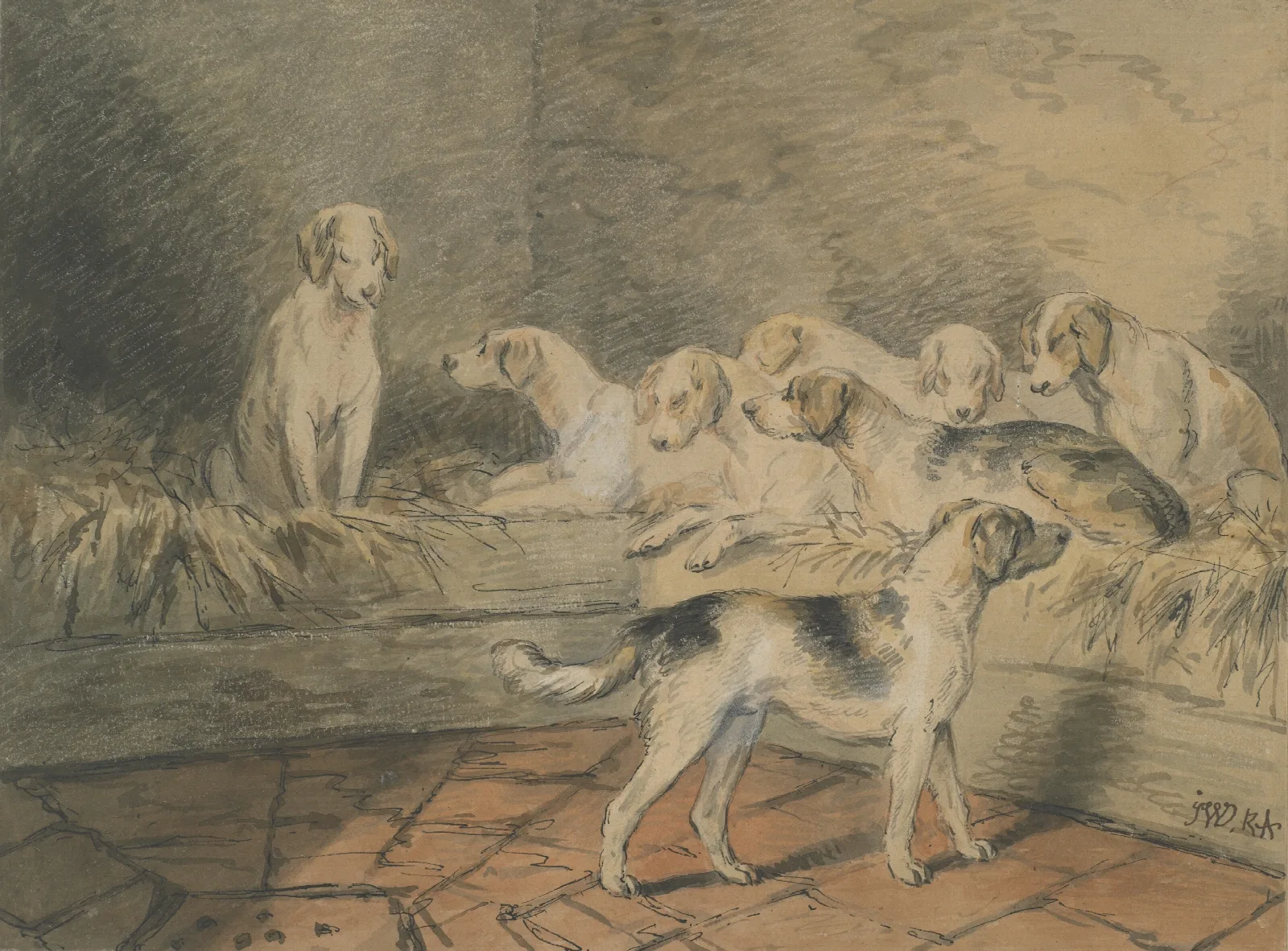 Dogs 4 Wall Art by James Ward - Canvas Print
