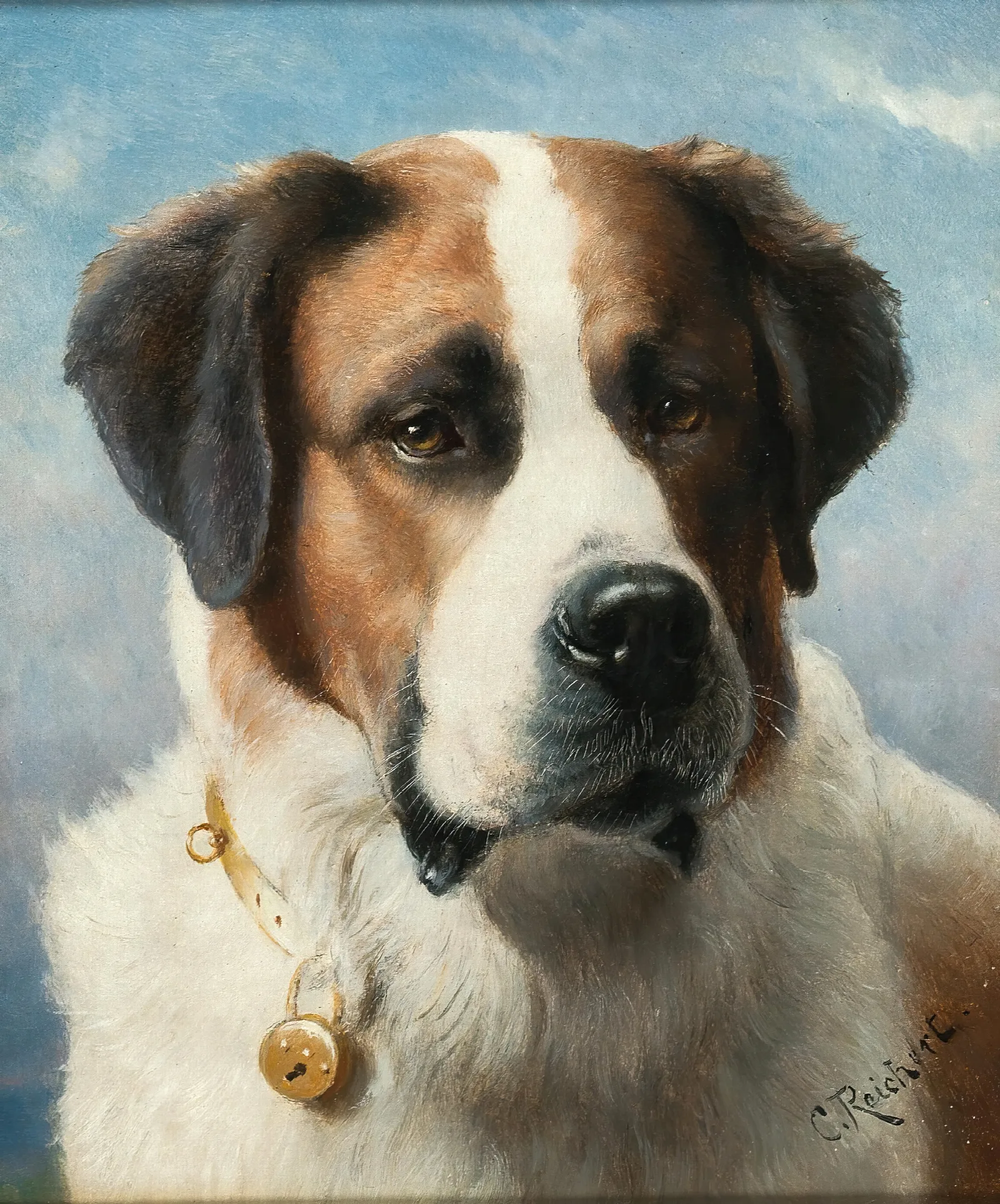 St Bernard Wall Art by Carl Reichert - Canvas Print