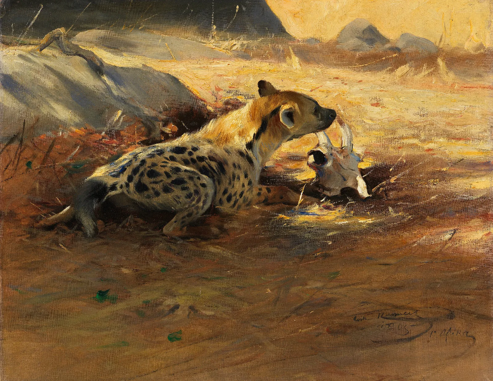Hyane Wall Art by Wilhelm Kuhnert - Canvas Print