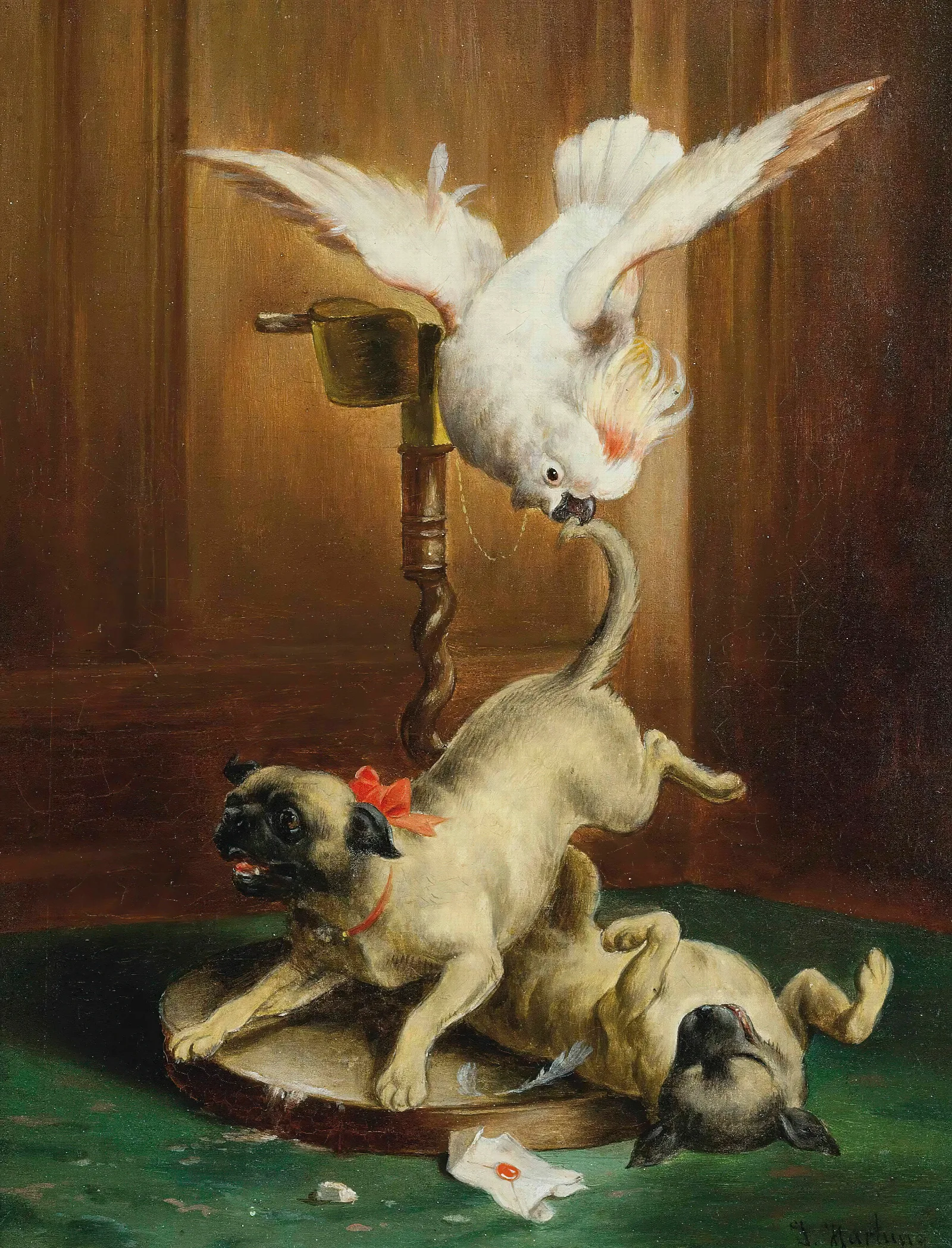 Pug Pandemonium Wall Art by Carl Reichert - Canvas Print