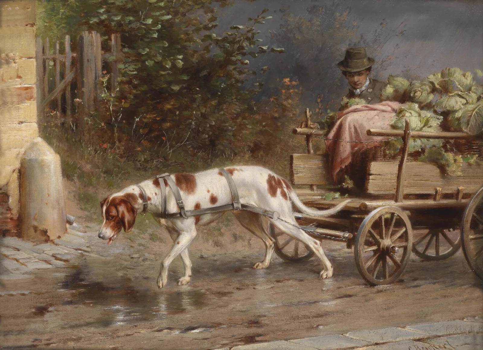 Auf Dem Weg Zum Markt Wall Art by Carl Reichert - Canvas Print