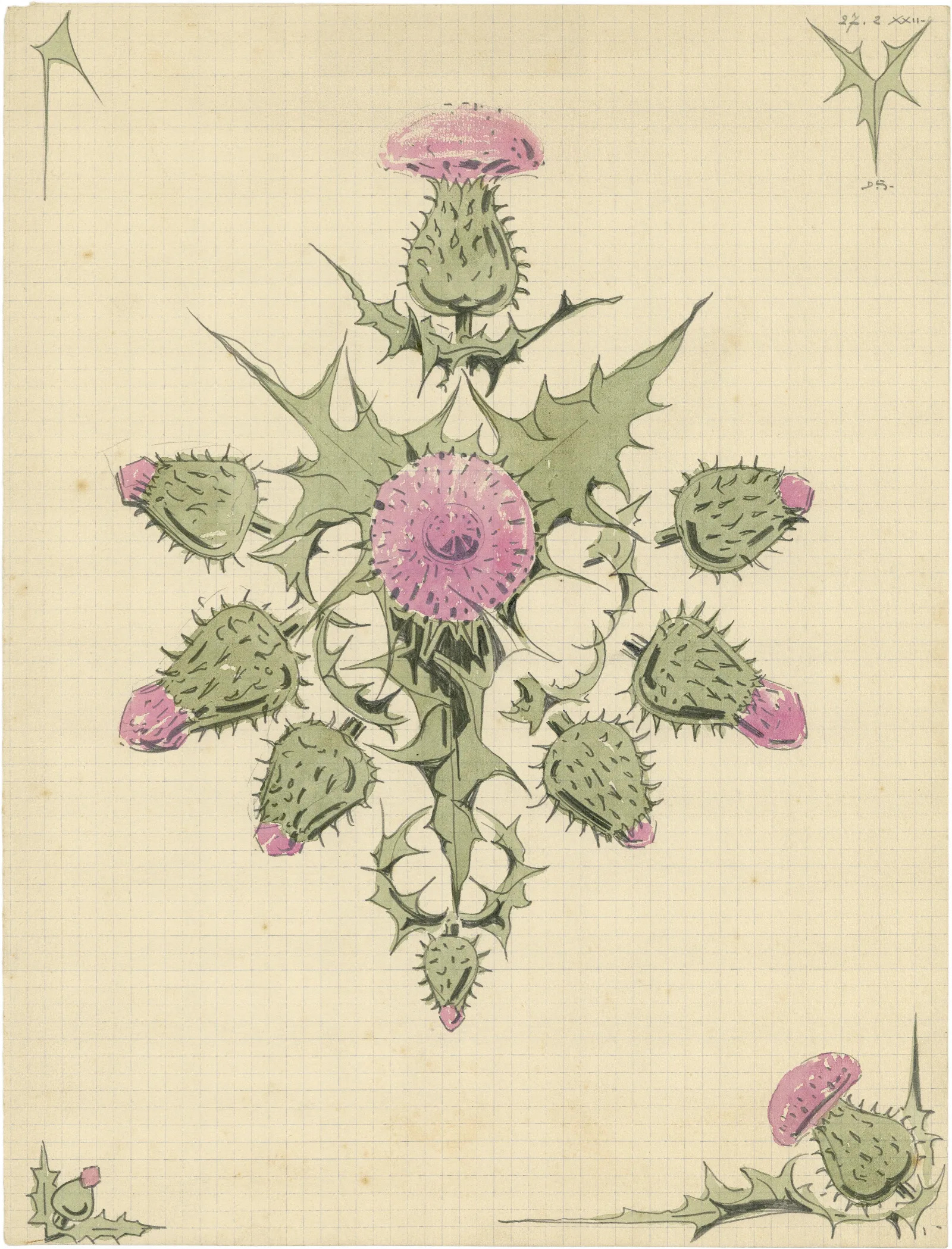 Distel 2de Soort 8 Wall Art by Alfred Ost - Canvas Print