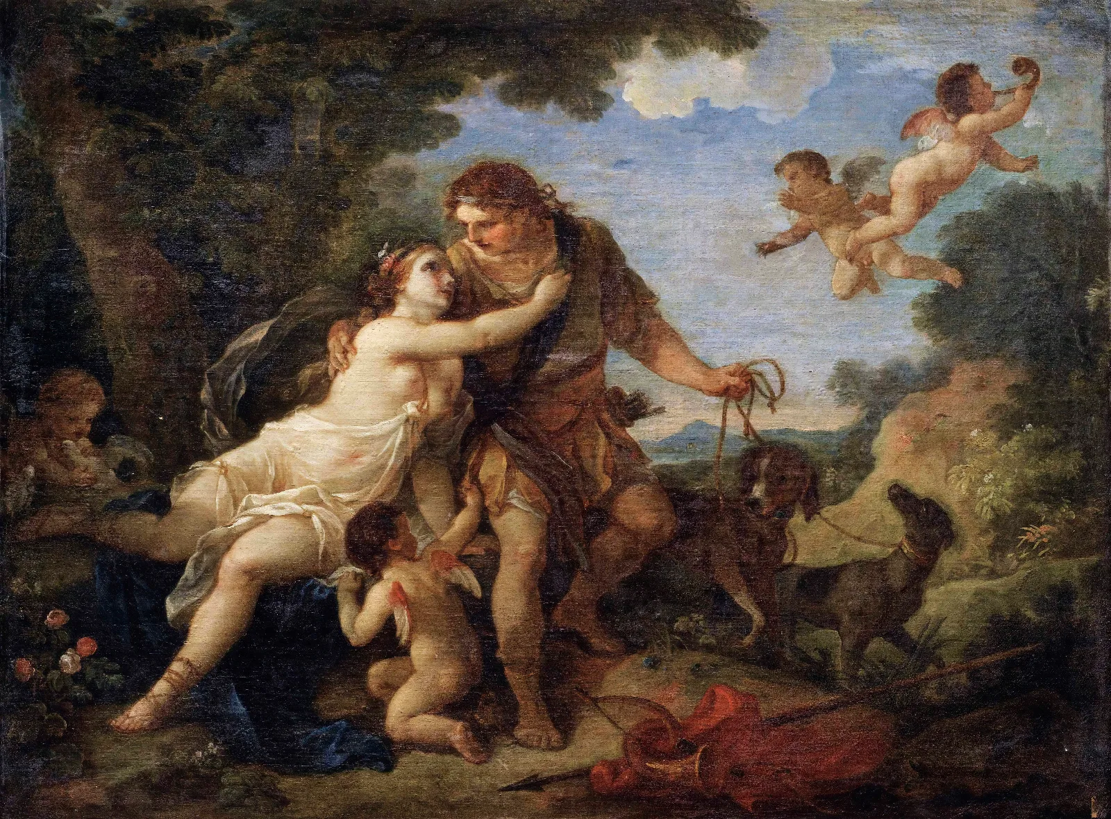 Venus And Adonis 14 Wall Art by Charles-Joseph Natoire - Canvas Print