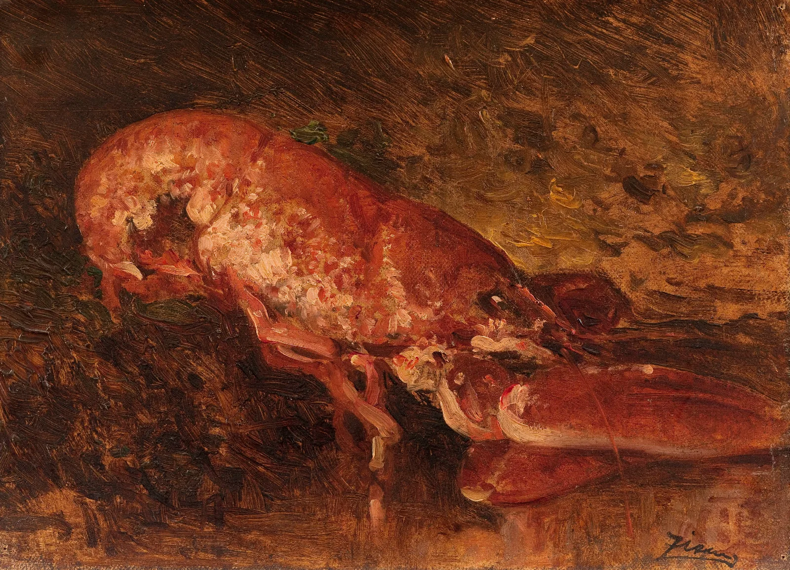 Nature Morte Au Homard Wall Art by Félix Ziem - Canvas Print