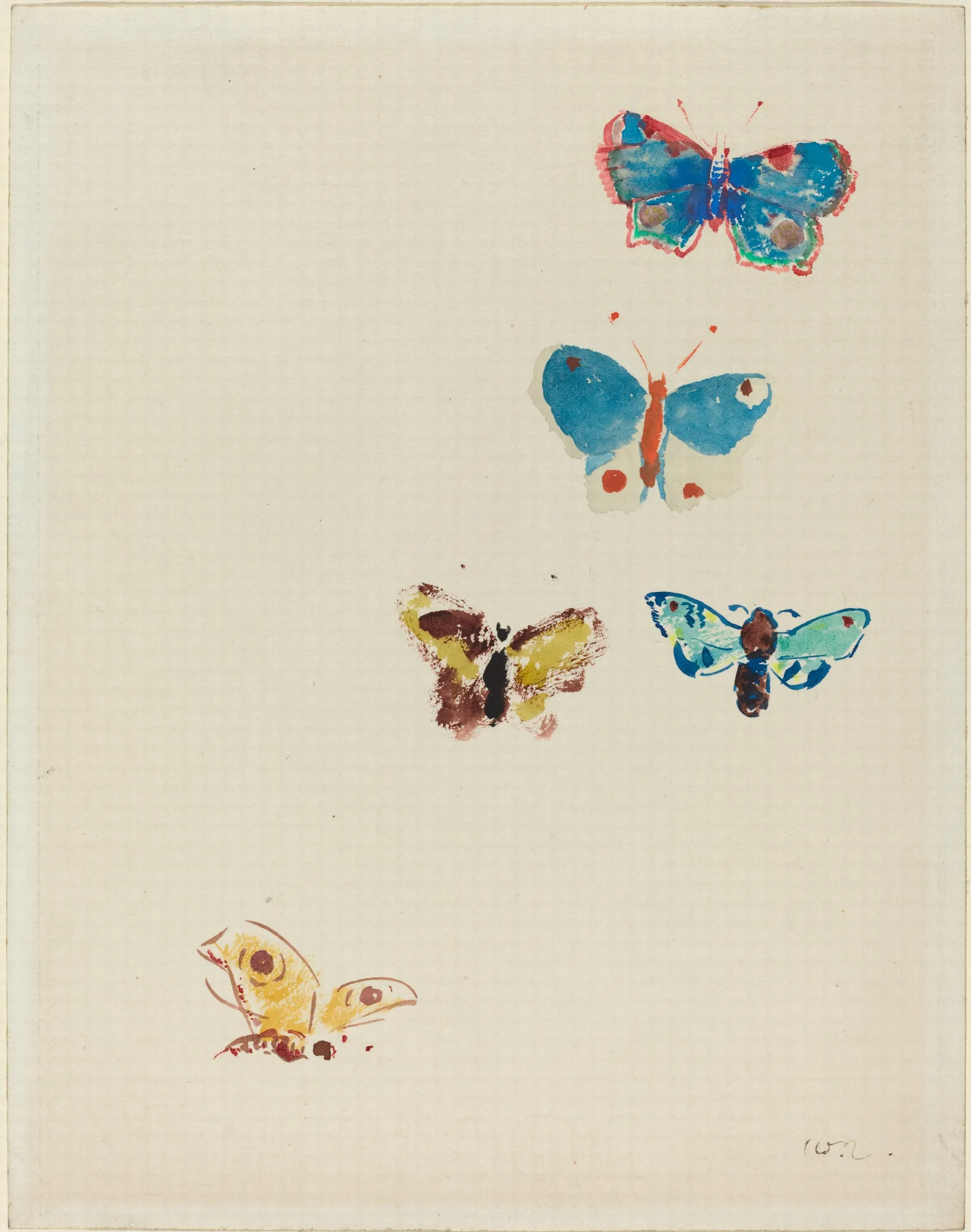 Five Butterflies Wall Art by Odilon Redon - Canvas Print