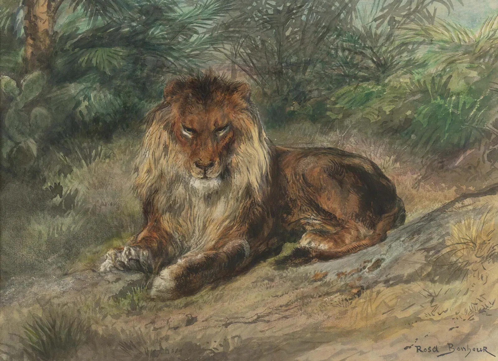 The Old Monarch Wall Art by Rosa Bonheur - Canvas Print