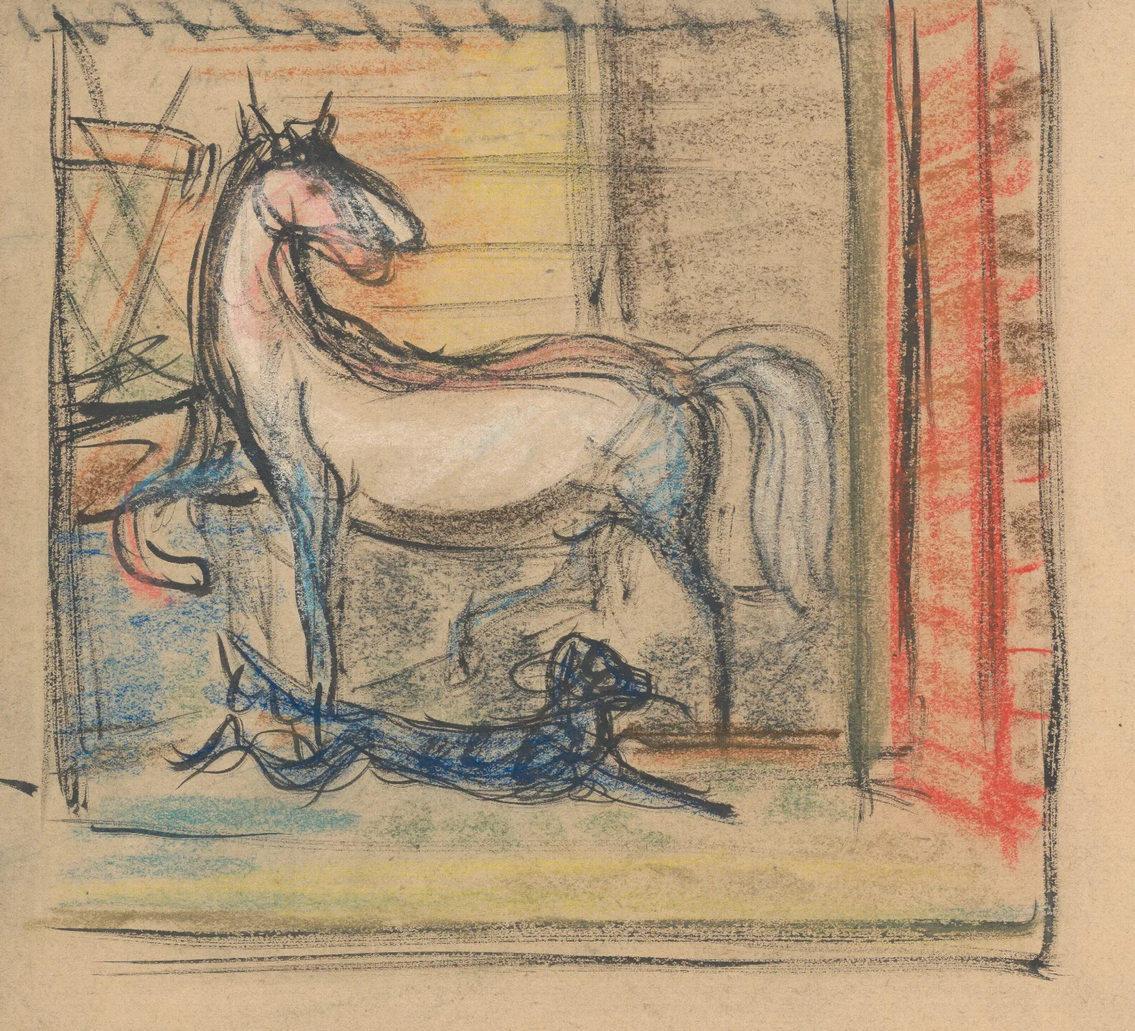 In The Stables Wall Art by Arnold Peter Weisz-Kubínčan - Canvas Print