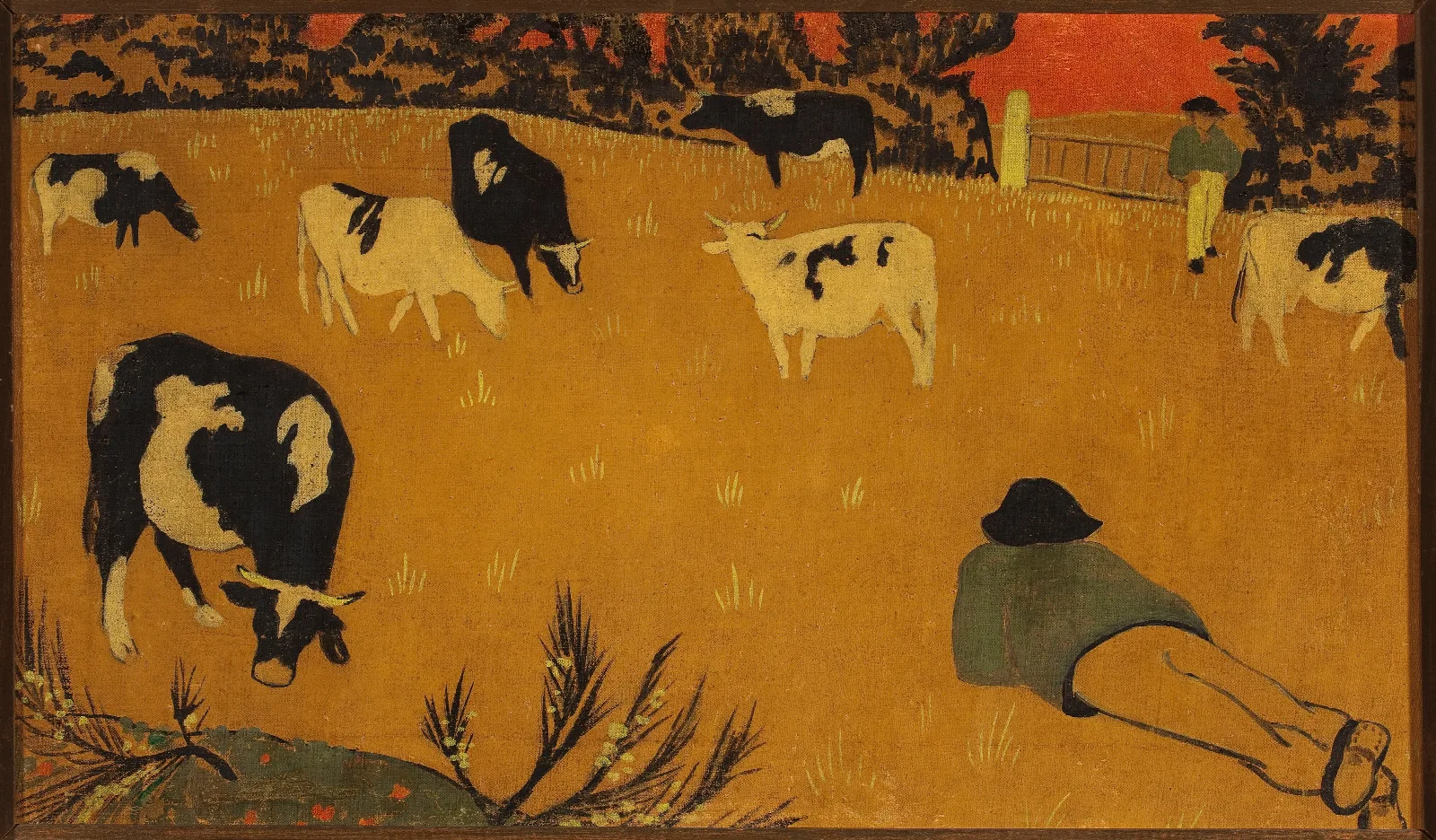 Breton Panel With Cows Wall Art by Paul Sérusier - Canvas Print