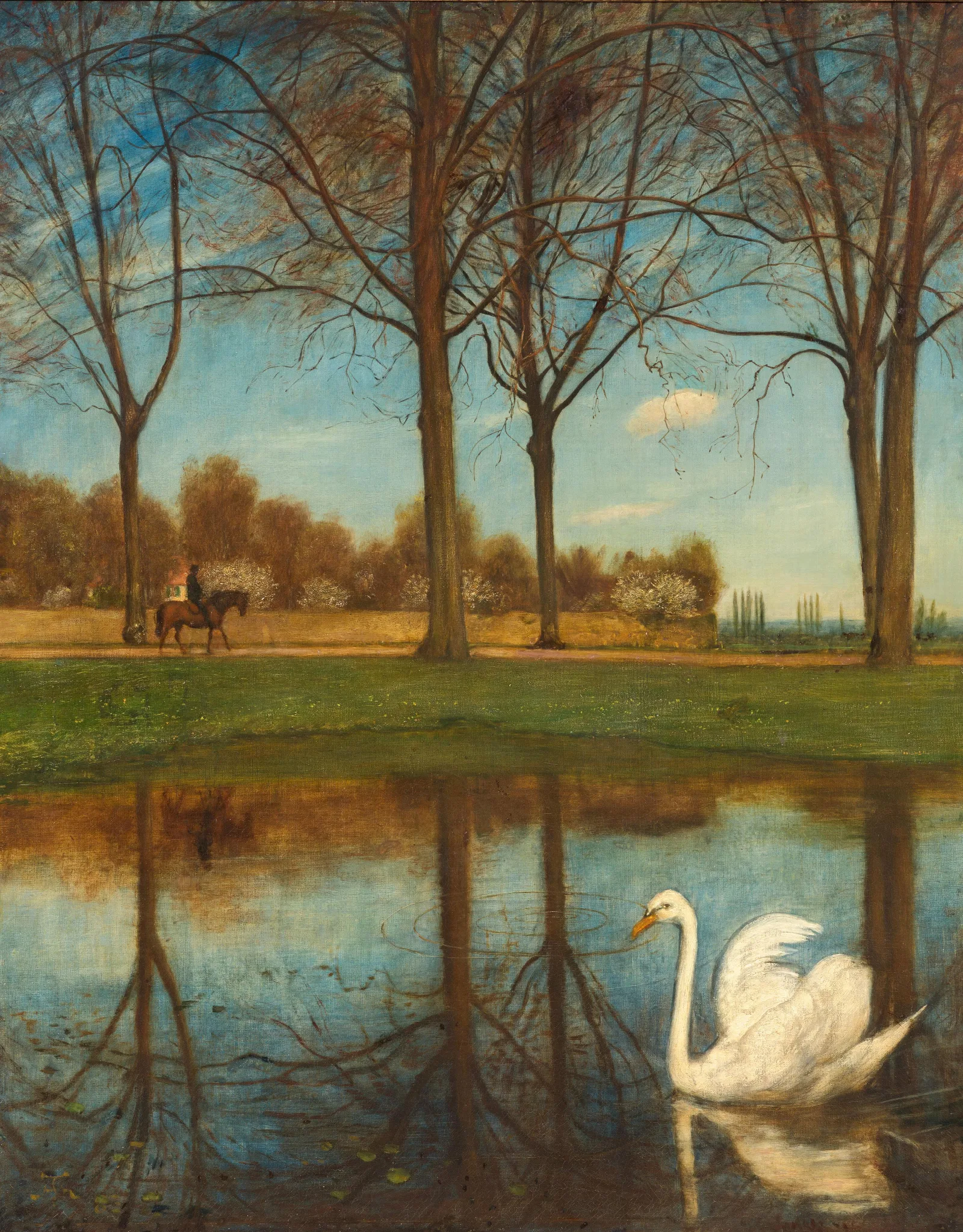 Der Schwan Wall Art by Hans Thoma - Canvas Print