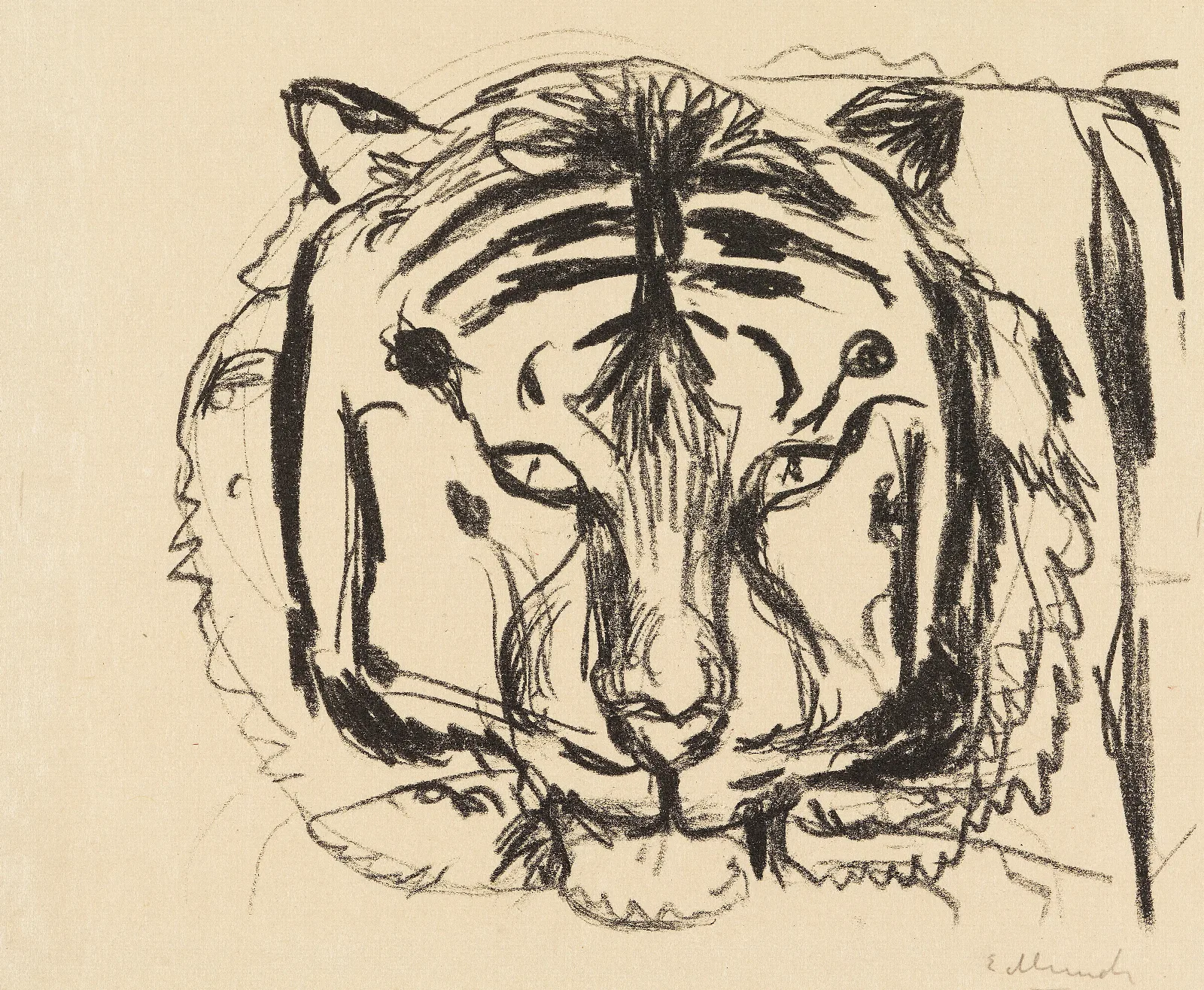 Tigerkopf Ii Wall Art by Edvard Munch - Canvas Print