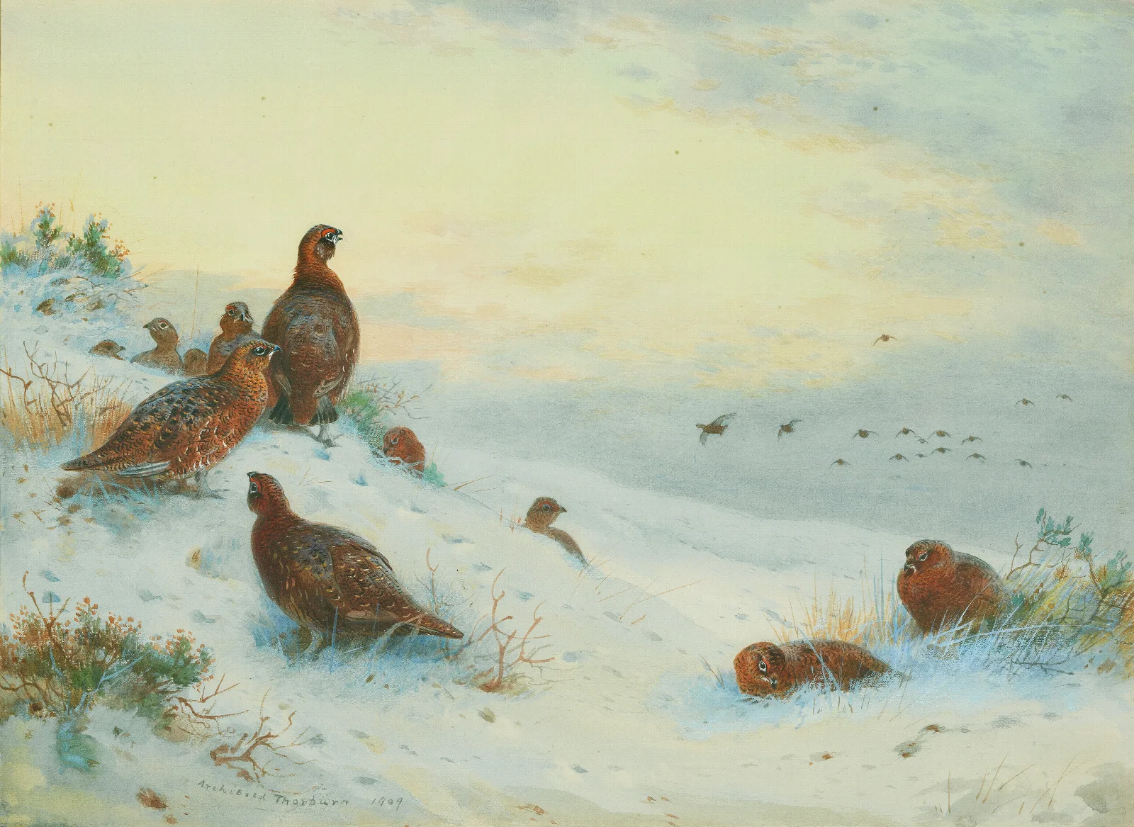 End Of The Season Wall Art by Archibald Thorburn - Canvas Print