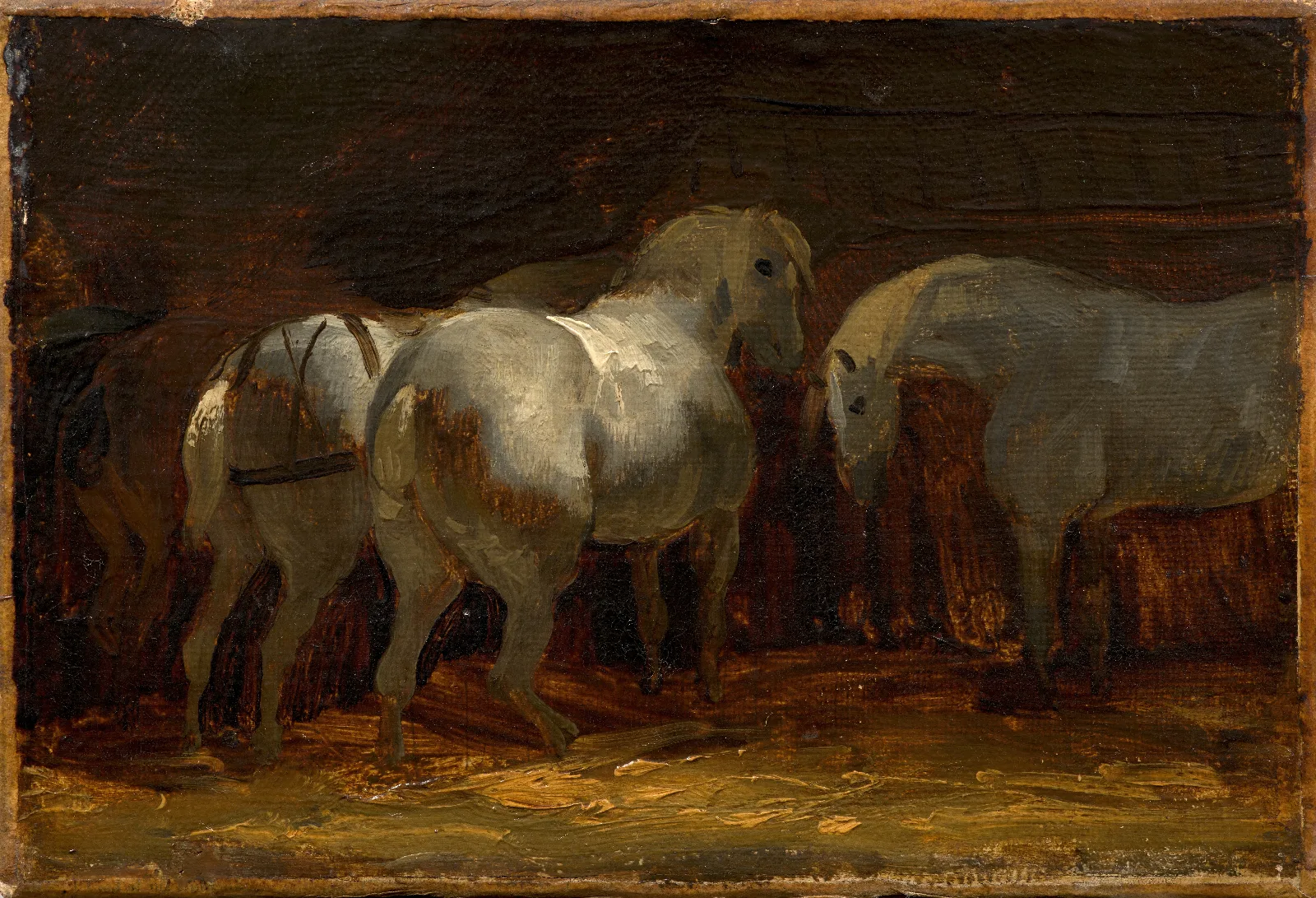 Trois Chevaux A Lecurie Wall Art by Théodore Géricault - Canvas Print