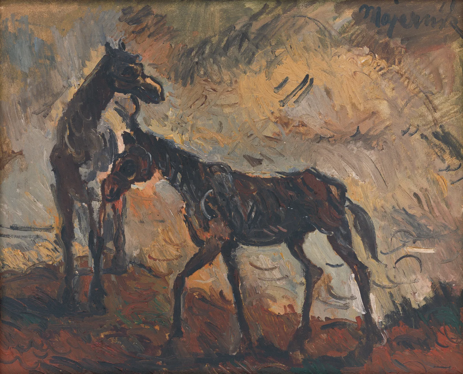 Runaway Horses Wall Art by Cyprián Majerník - Canvas Print