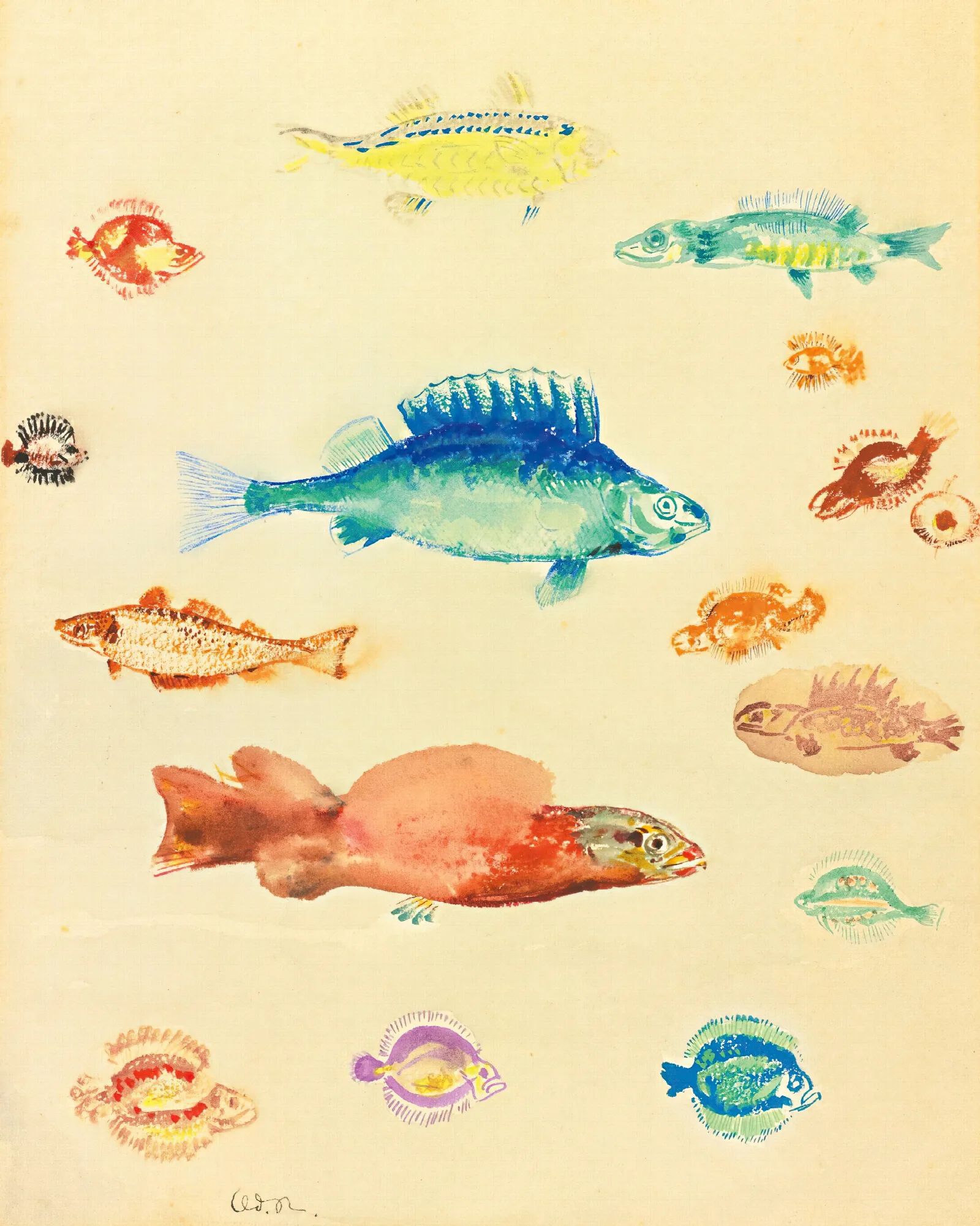Poissons Wall Art by Odilon Redon - Canvas Print