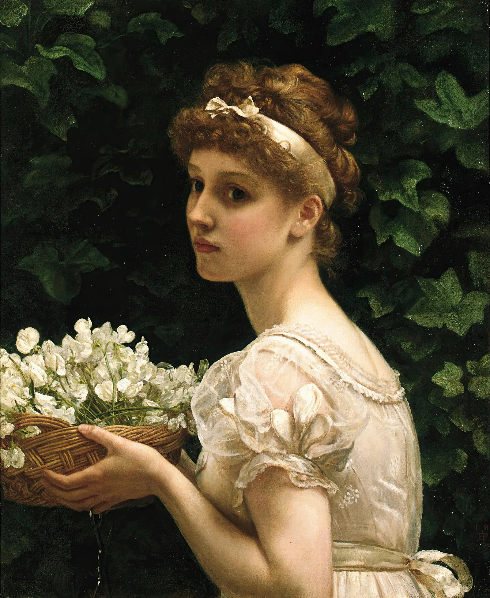 Pea Blossoms Wall Art by Edward John Poynter - Canvas Print