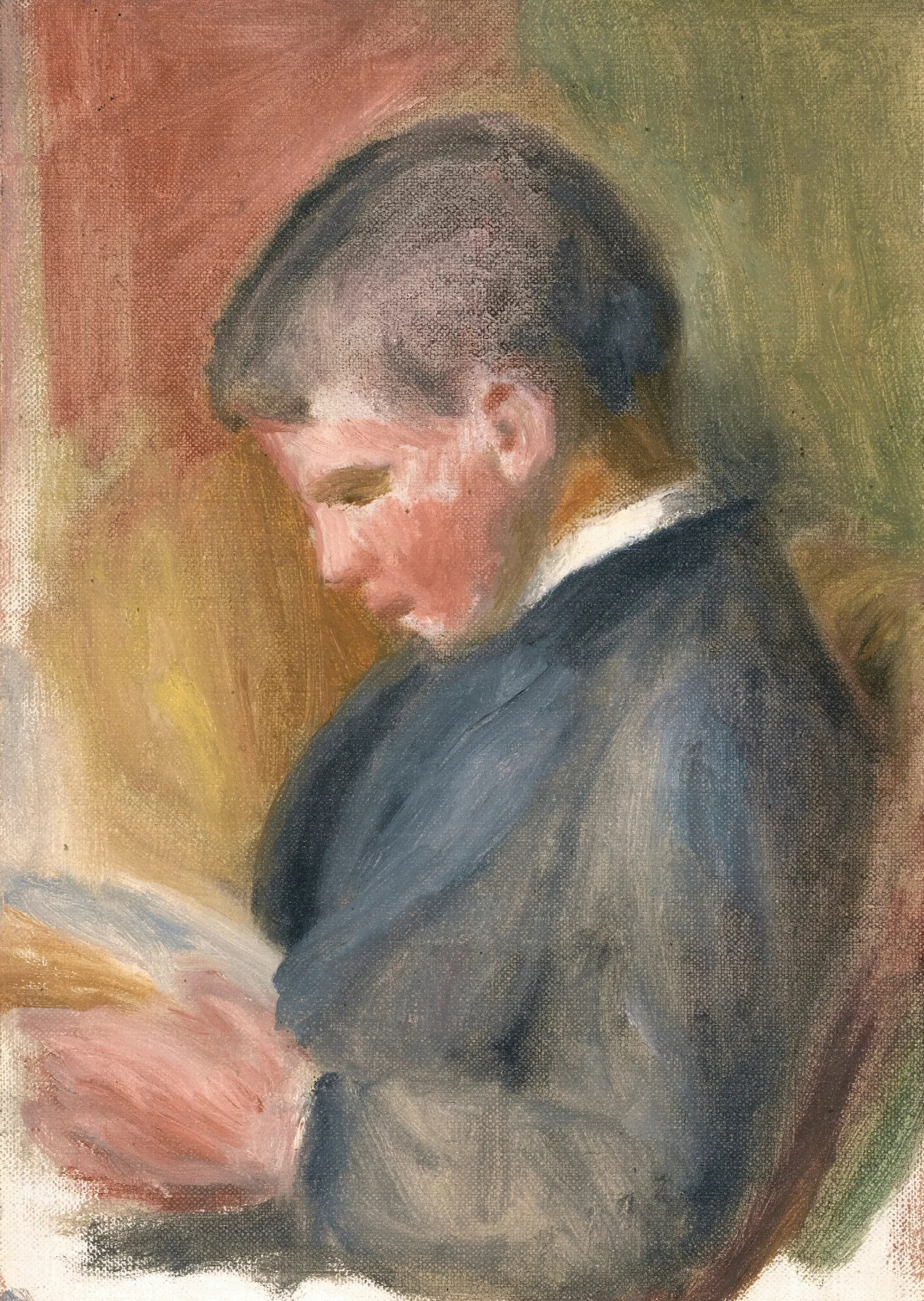Pierre Renoir Lisant Wall Art by Pierre-Auguste Renoir - Canvas Print
