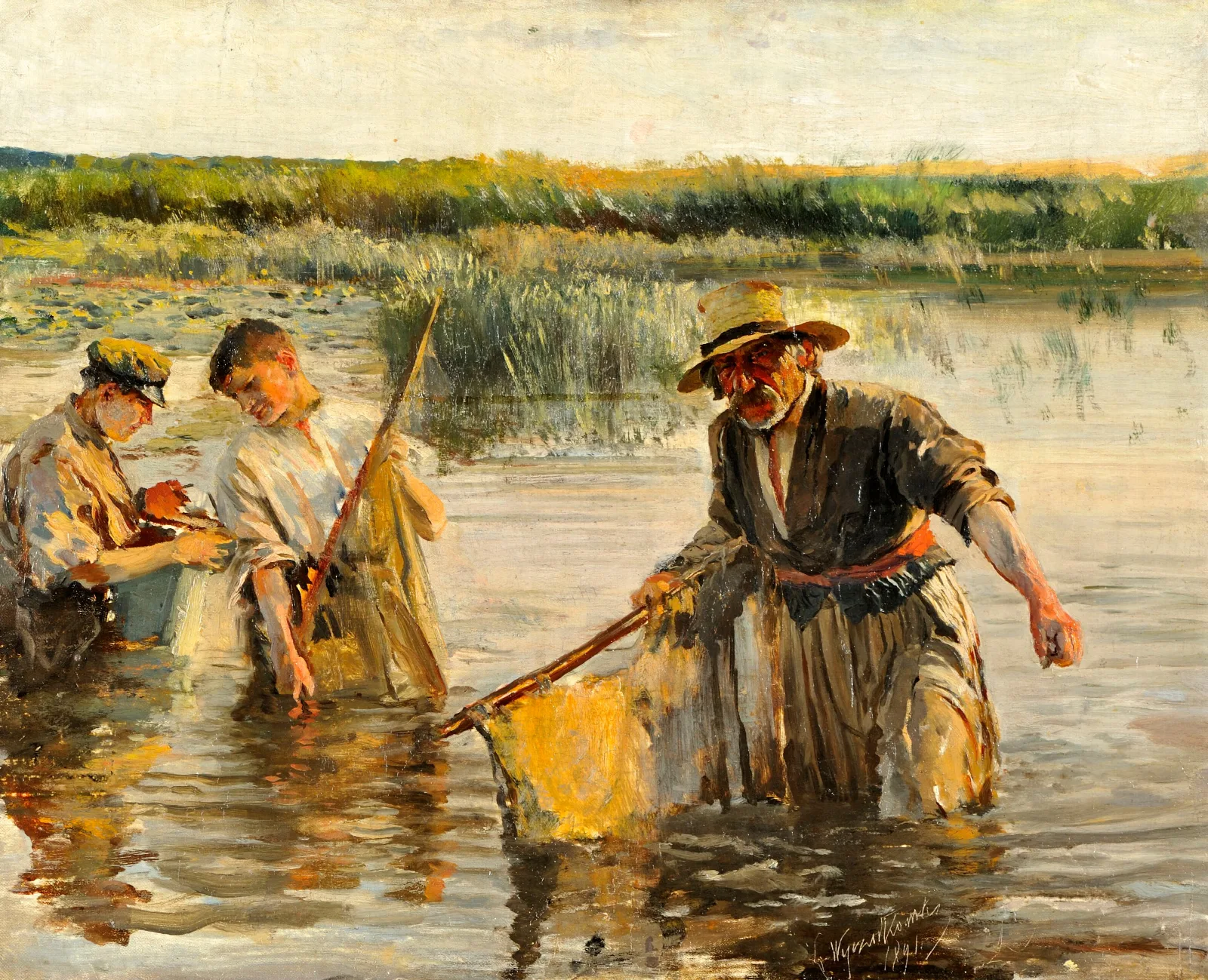 Fishermen 2 Wall Art by Leon Wyczółkowski - Canvas Print