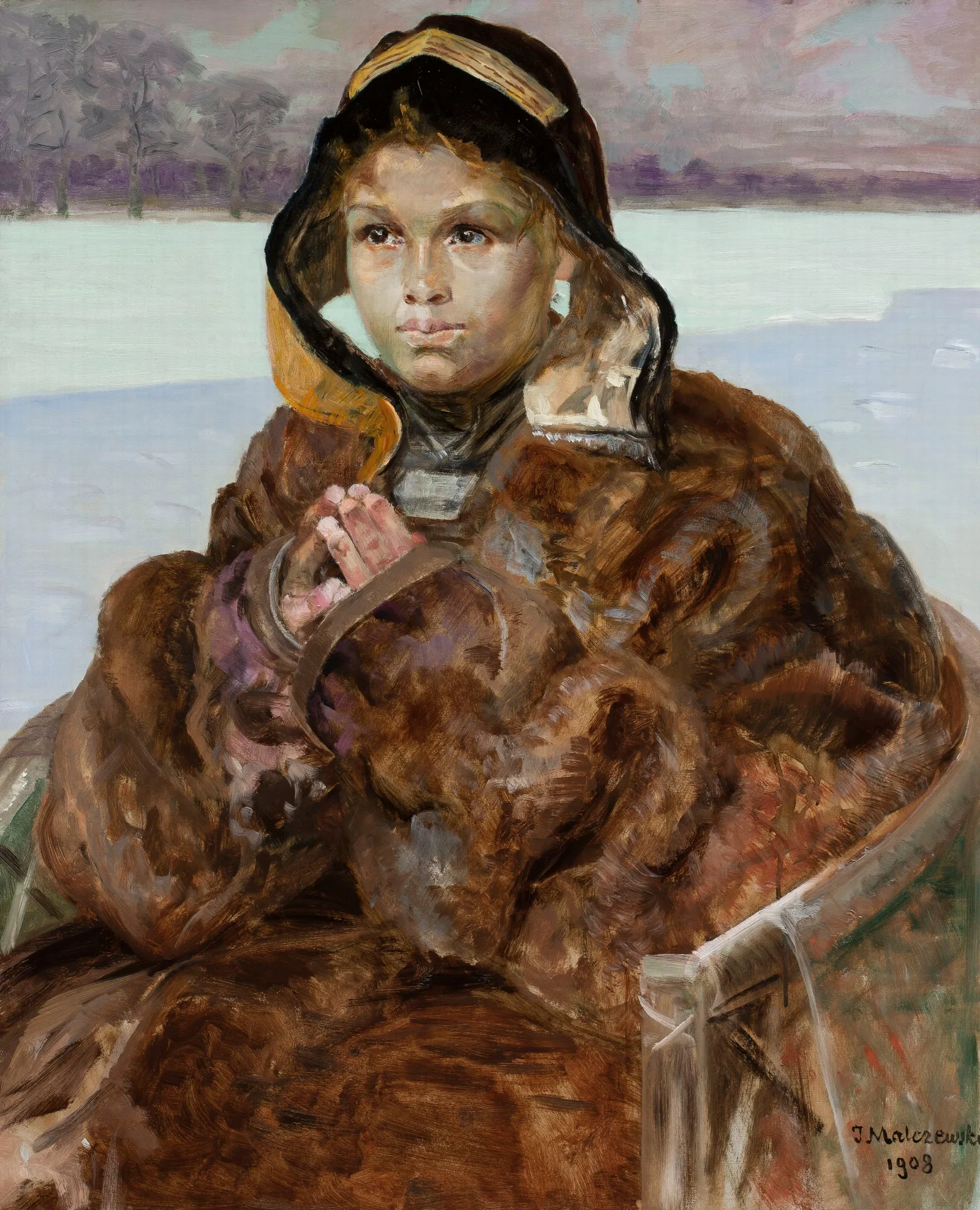 Praying Girl Wall Art by Jacek Malczewski - Canvas Print