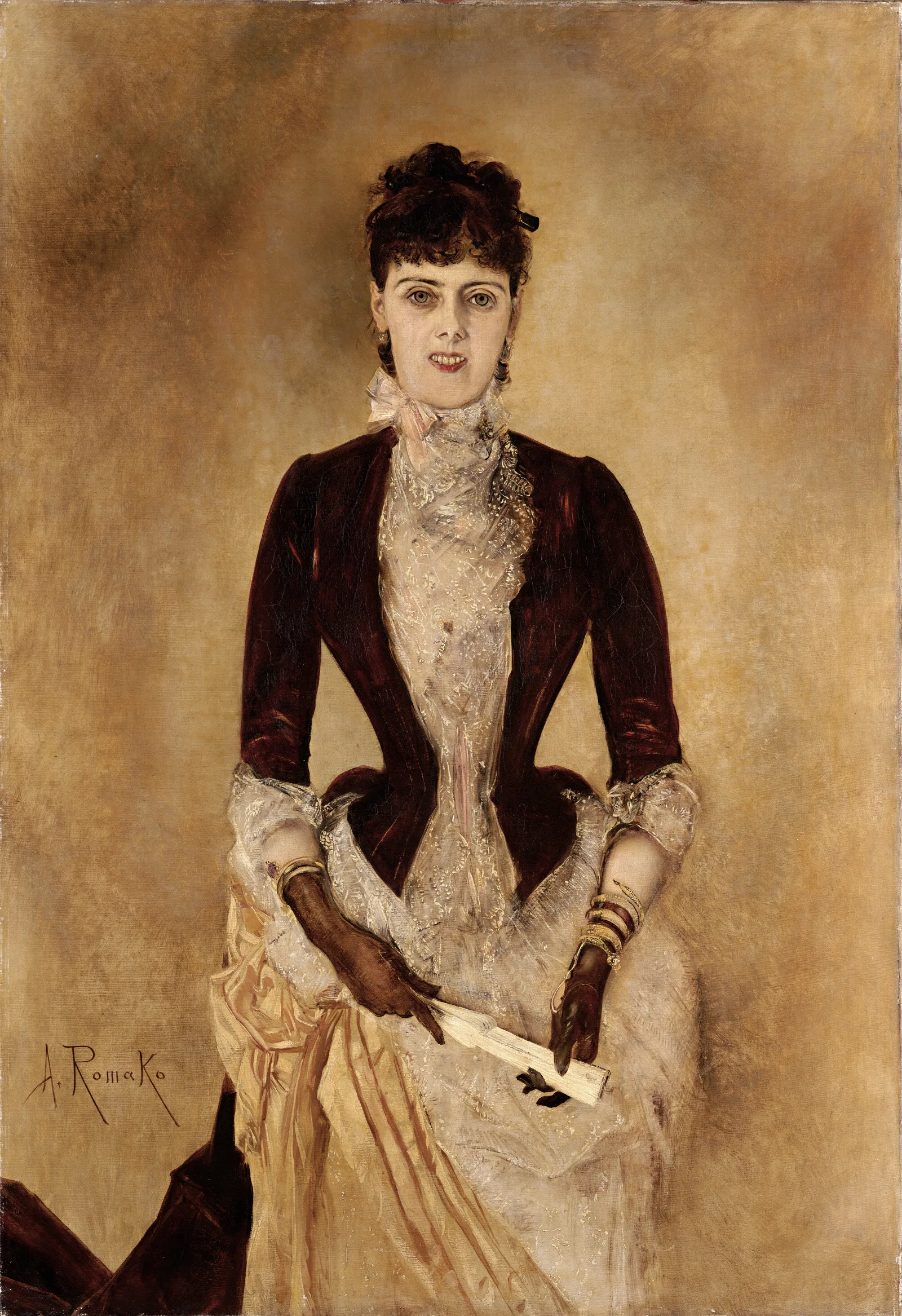 Portrait Of Isabella Reisser Wall Art by Anton Romako - Canvas Print