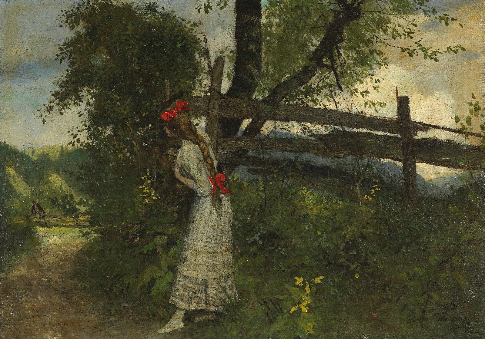 Madchen In Erwartung Ihres Liebhabers Wall Art by Ferdinand Leeke - Canvas Print