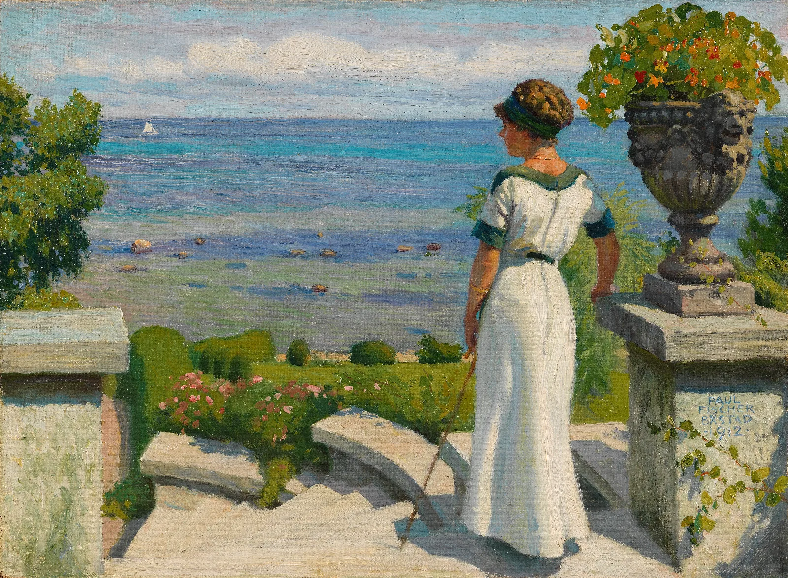 On The Terrace 7 Wall Art by Paul Fischer - Canvas Print