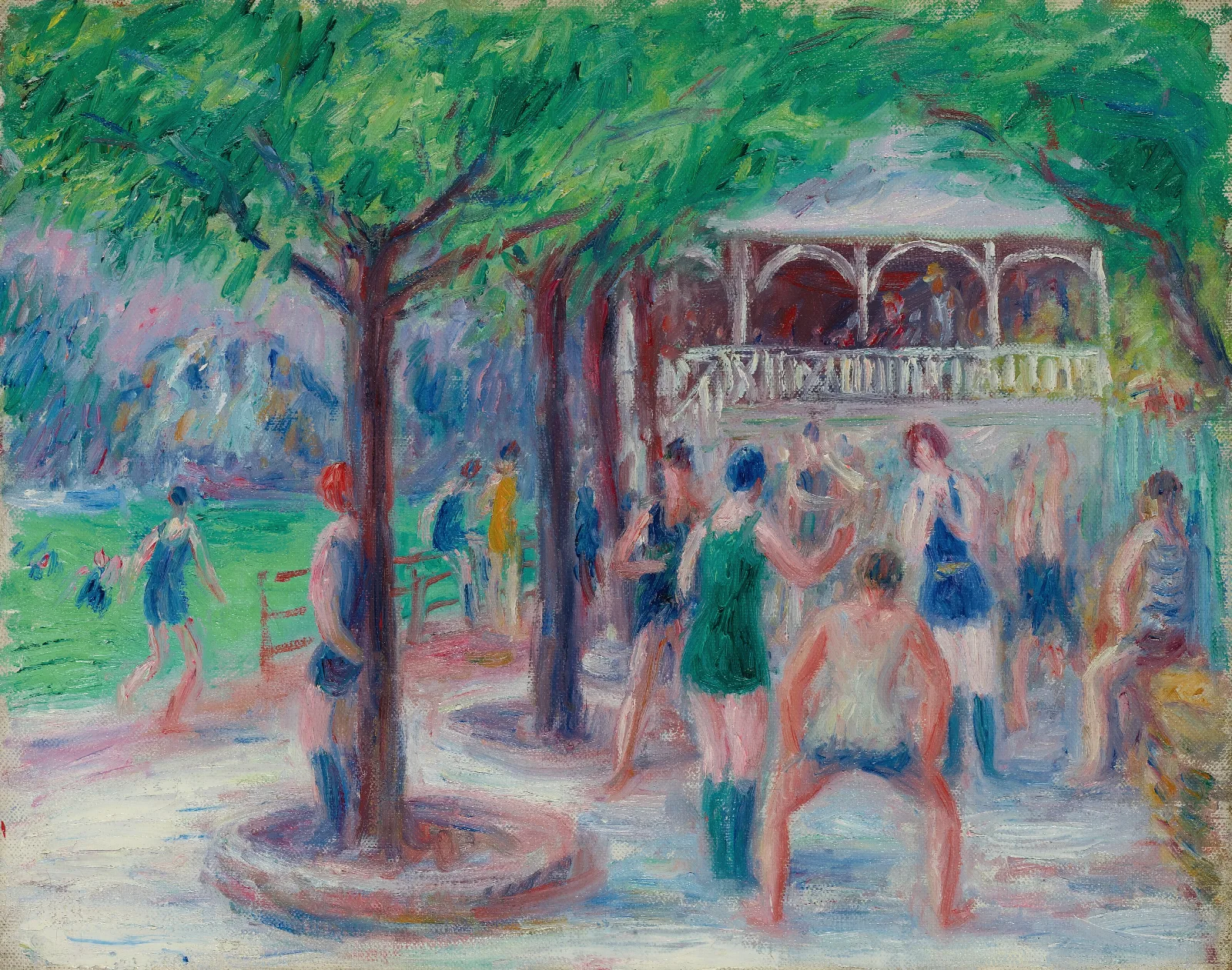 Bathers At Play Study 2 Wall Art by William James Glackens - Canvas Print